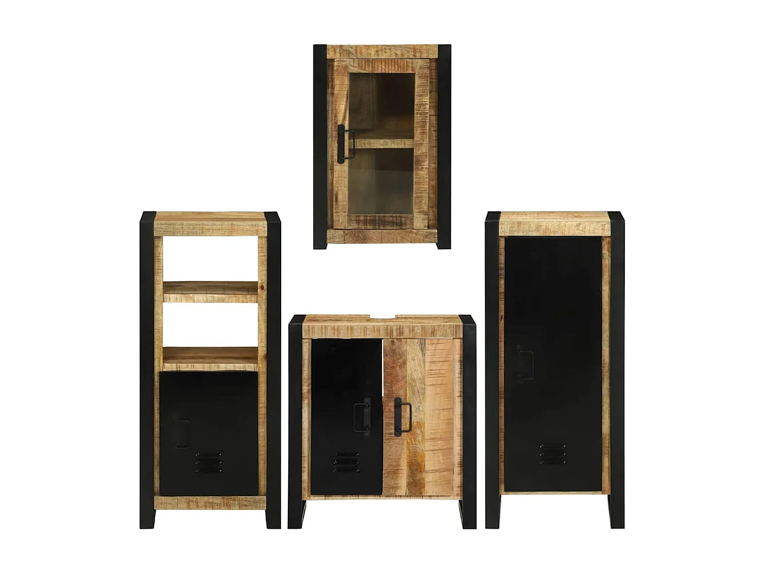 Ensemble de mobilier de salle de bain Montage mural 4 pcs