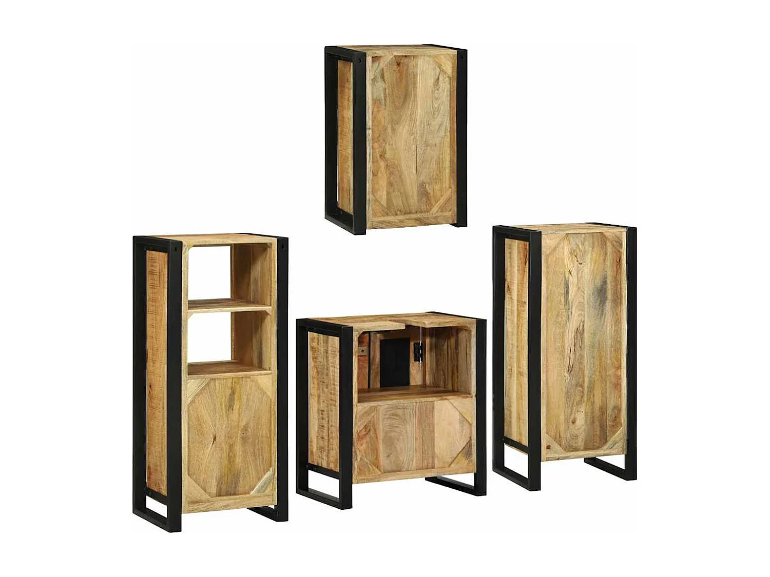 Ensemble de mobilier de salle de bain Montage mural 4 pcs