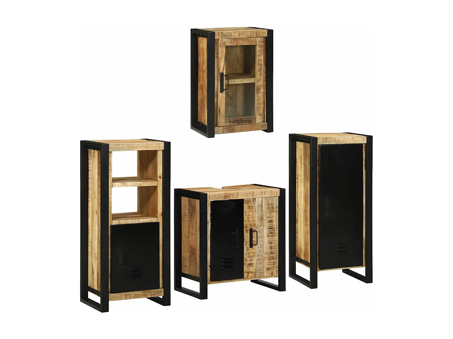 Badkamermeubelset Wandmontage 4 stuks