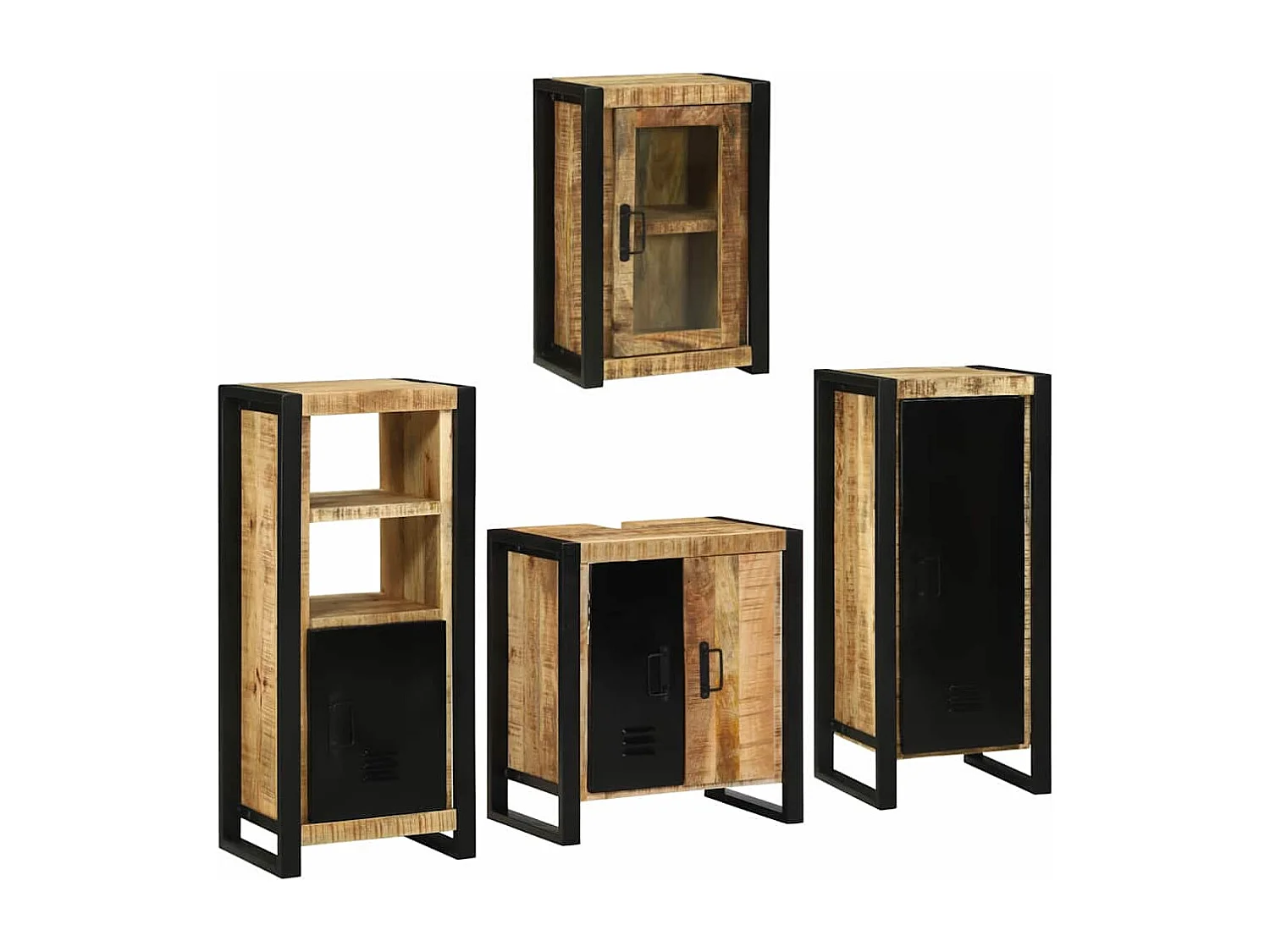 Badkamermeubelset Wandmontage 4 stuks