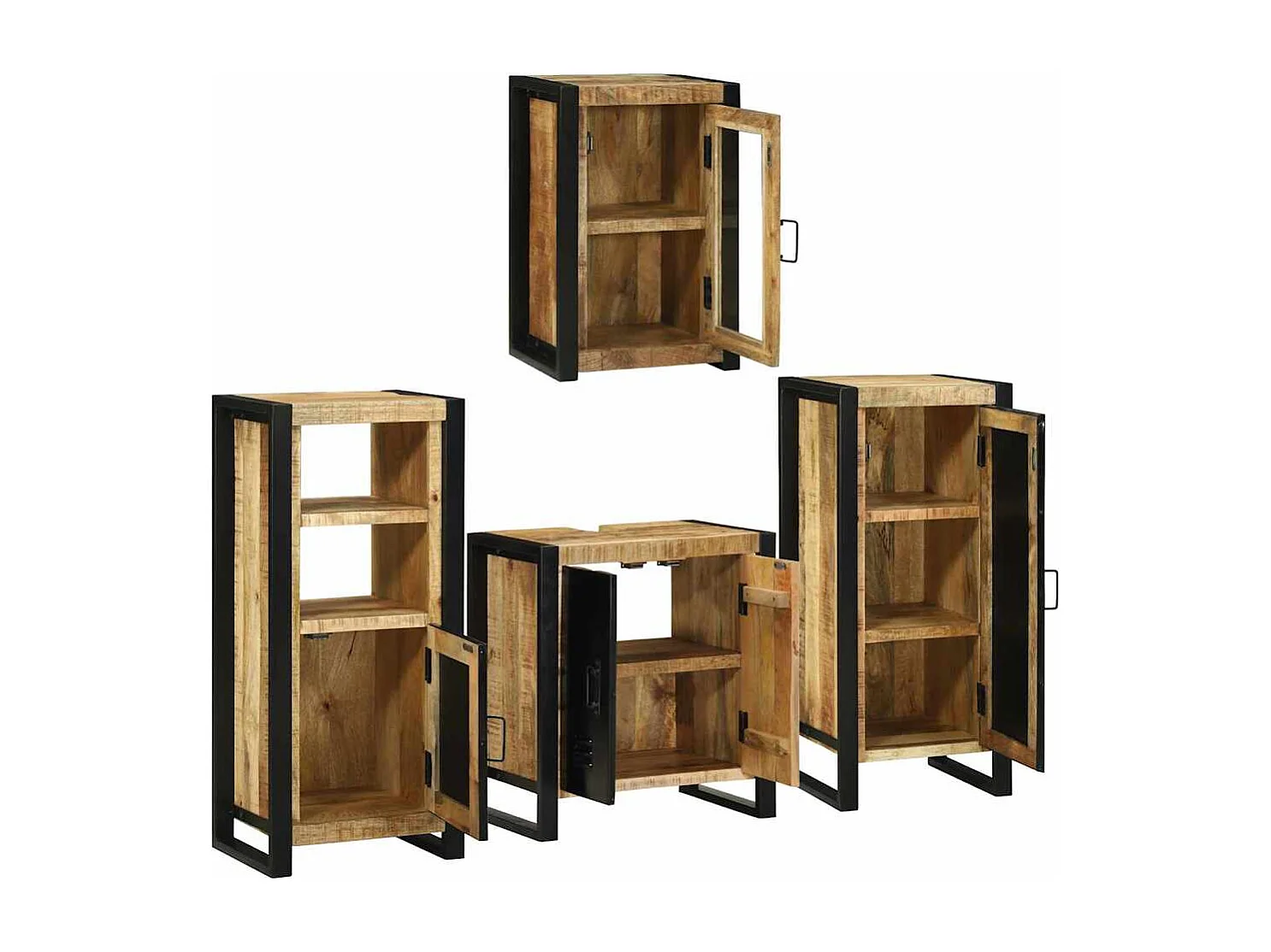 Badkamermeubelset Wandmontage 4 stuks