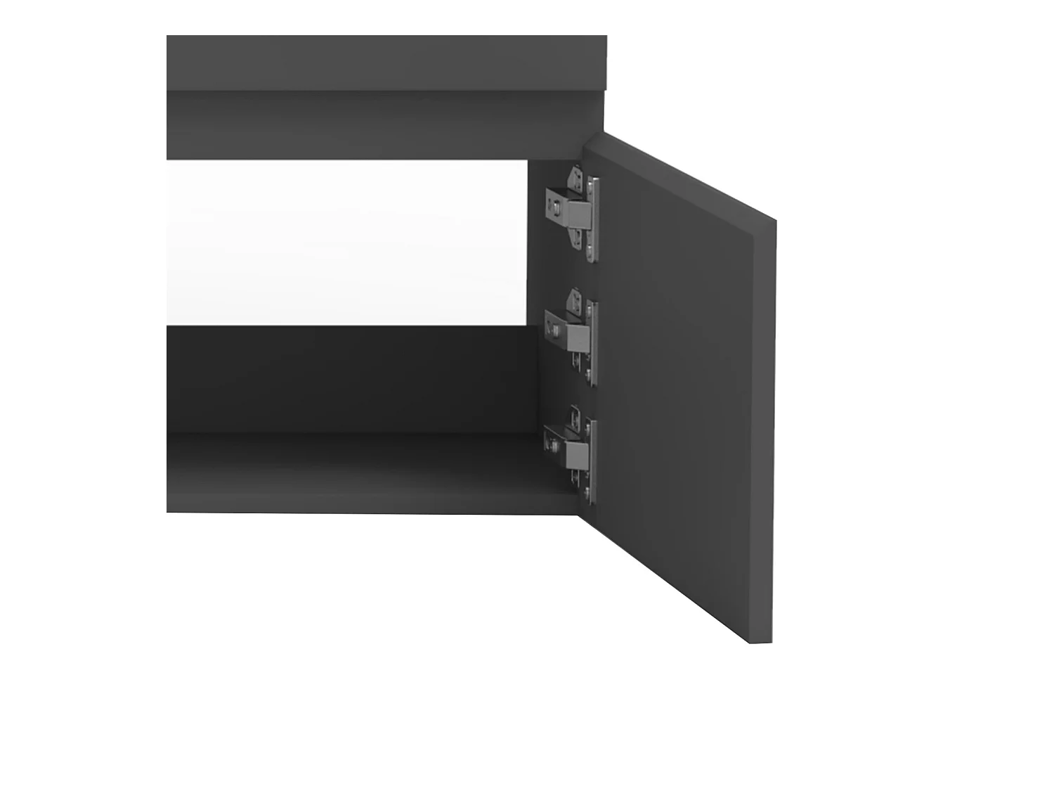 AICA Ensemble meuble Salle de Bain suspendu Anthracite avec 2 portes + double vasque en céramique, L x W x H：120x45x40cm