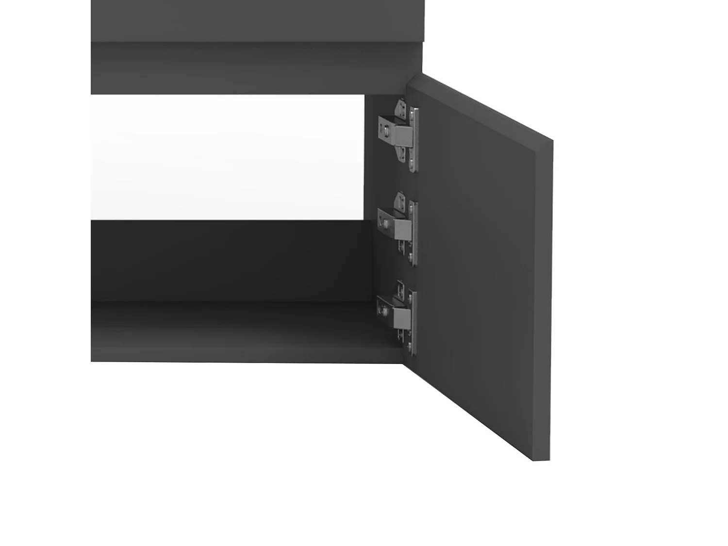 AICA Ensemble meuble Salle de Bain suspendu Anthracite avec 2 portes + double vasque en céramique, L x W x H：120x45x40cm