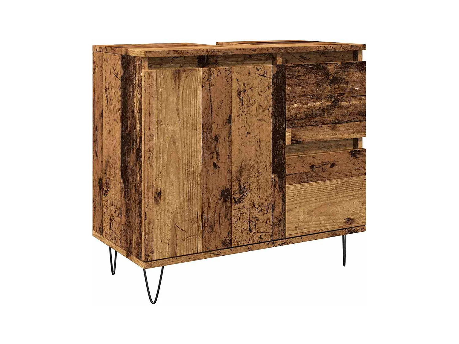 Badkamer wastafelkast oud hout 65x33x60 cm