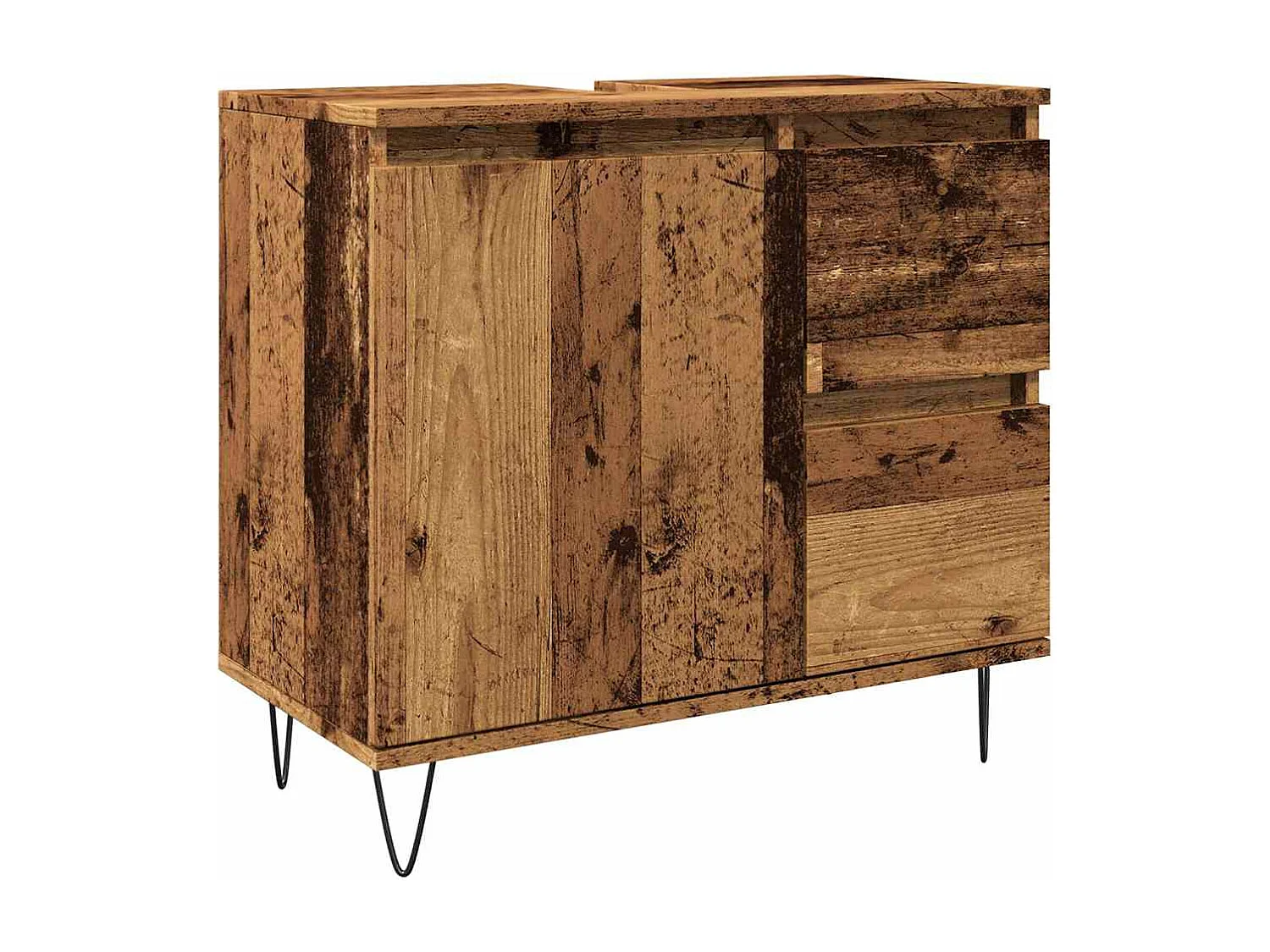 Mobile lavabo bagno in legno vecchio 65x33x60 cm