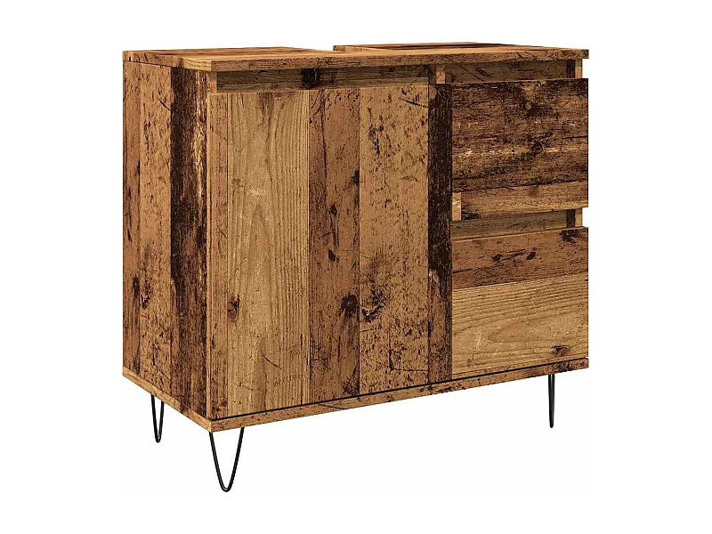 Mobile lavabo bagno in legno vecchio 65x33x60 cm