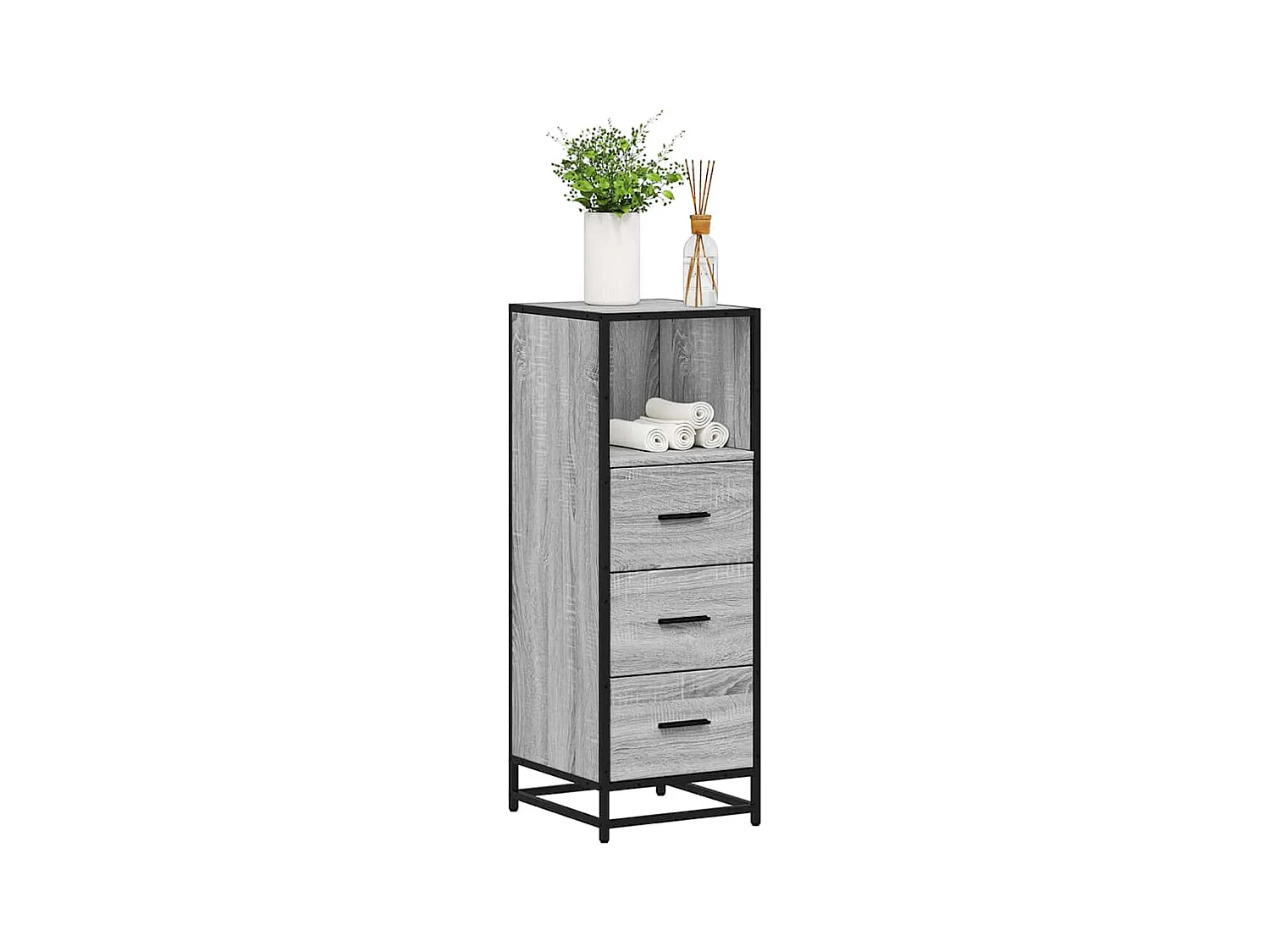 Armoire de salle de bain sonoma gris 35x37,5x100 cm