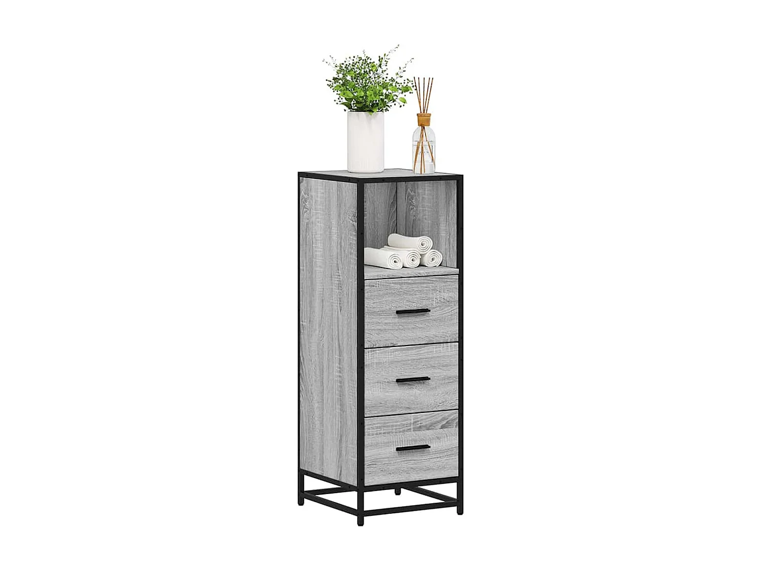 Armoire de salle de bain sonoma gris 35x37,5x100 cm