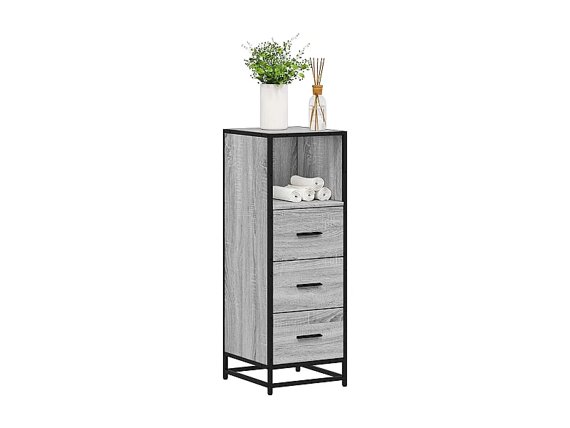 Armoire de salle de bain sonoma gris 35x37,5x100 cm
