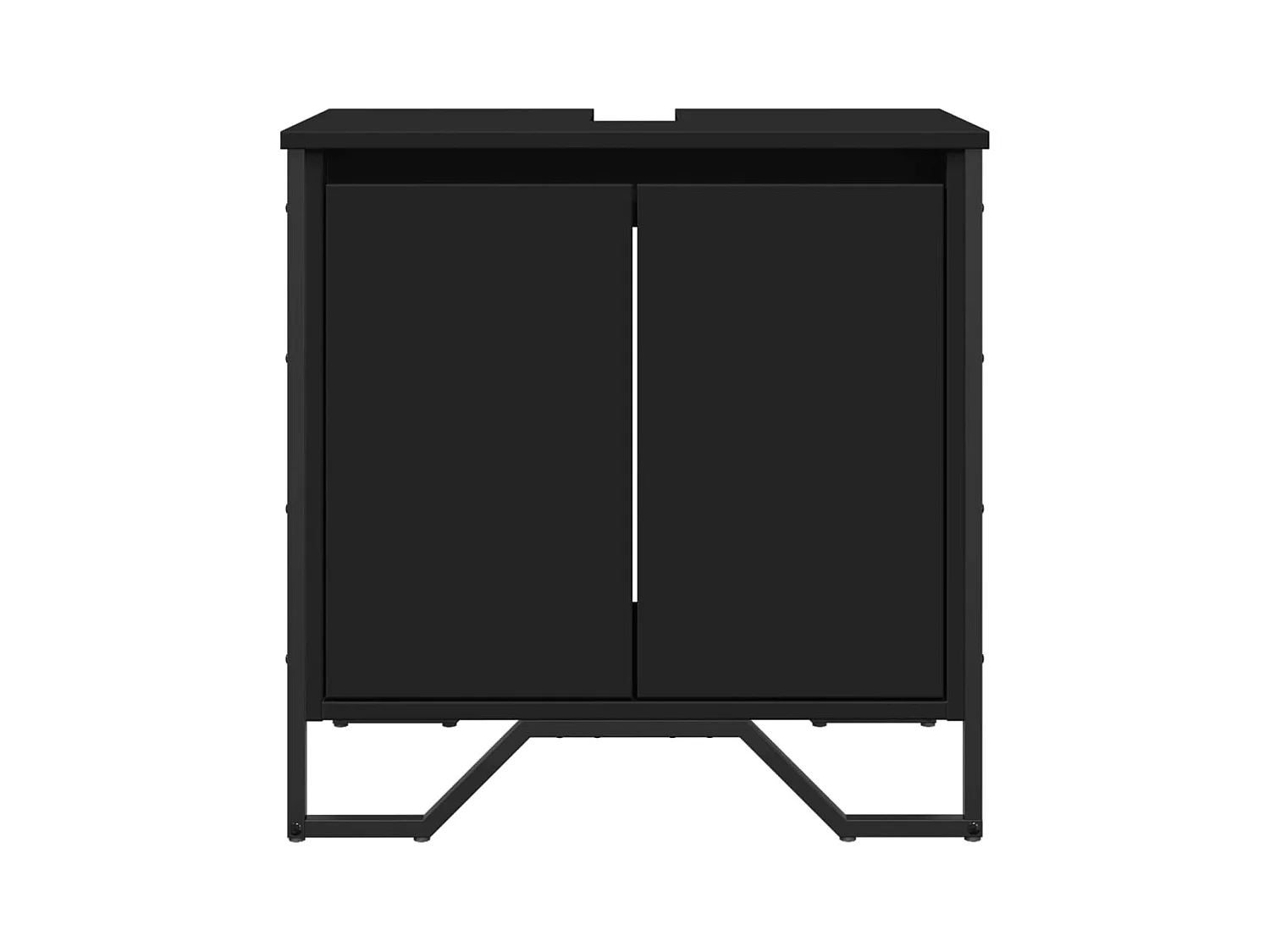Mueble de baño negro con lavabo 60x35x60 cm