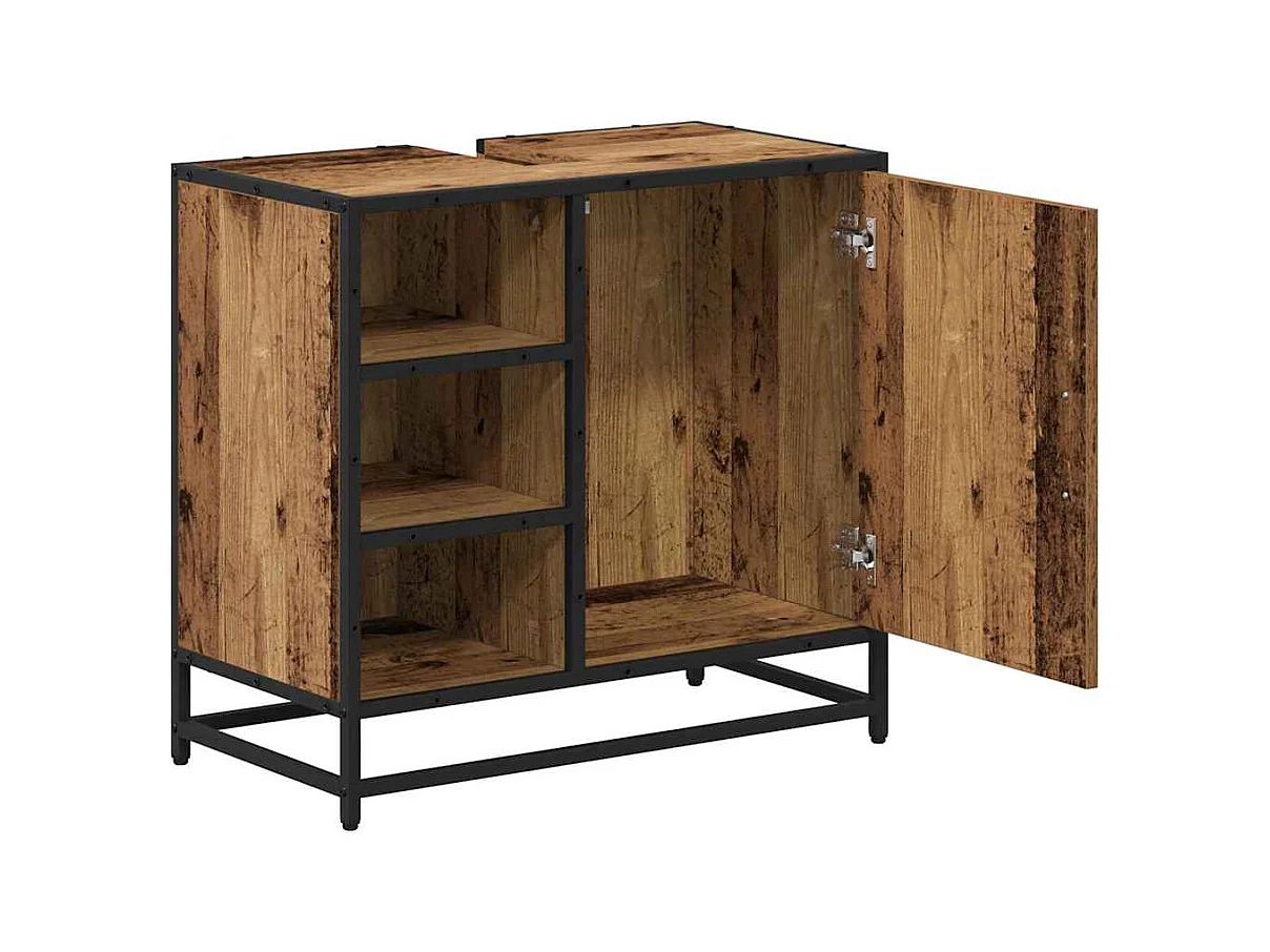 Badkamerwastafelkast antiek hout 65 x 33 x 60 cm