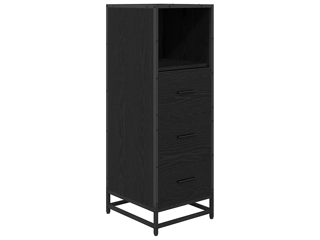 3-teiliges Badmöbel-Set Eiche schwarz