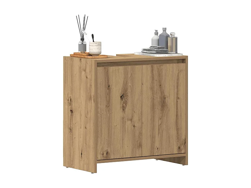 Badkamer wastafelmeubel, handgemaakt eikenhout, 60x33x60 cm