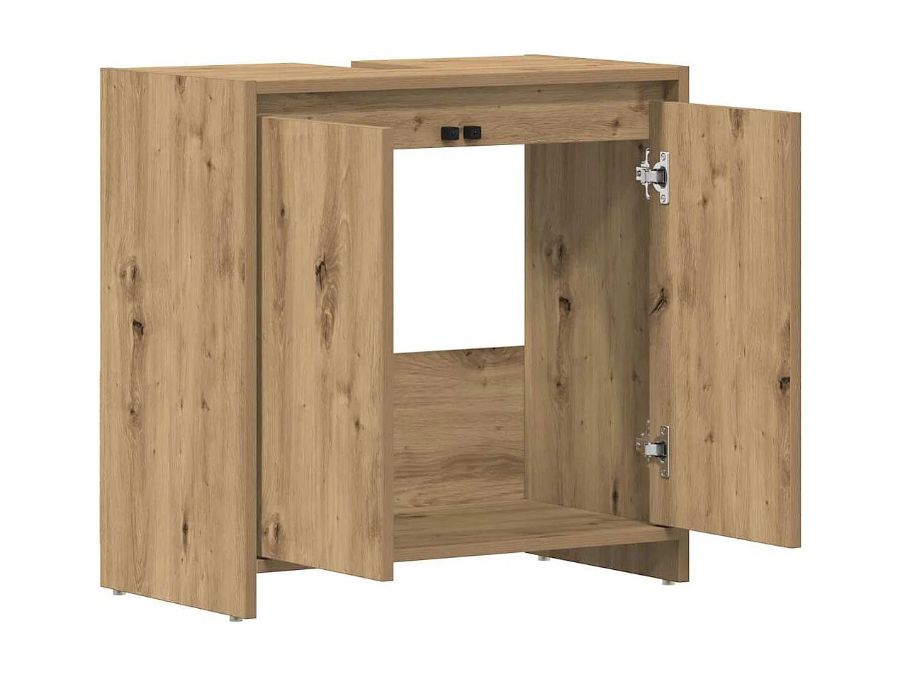 Badkamer wastafelmeubel, handgemaakt eikenhout, 60x33x60 cm