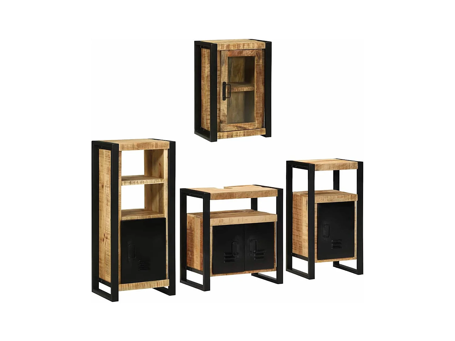 Set di mobili da bagno a parete 4 pezzi