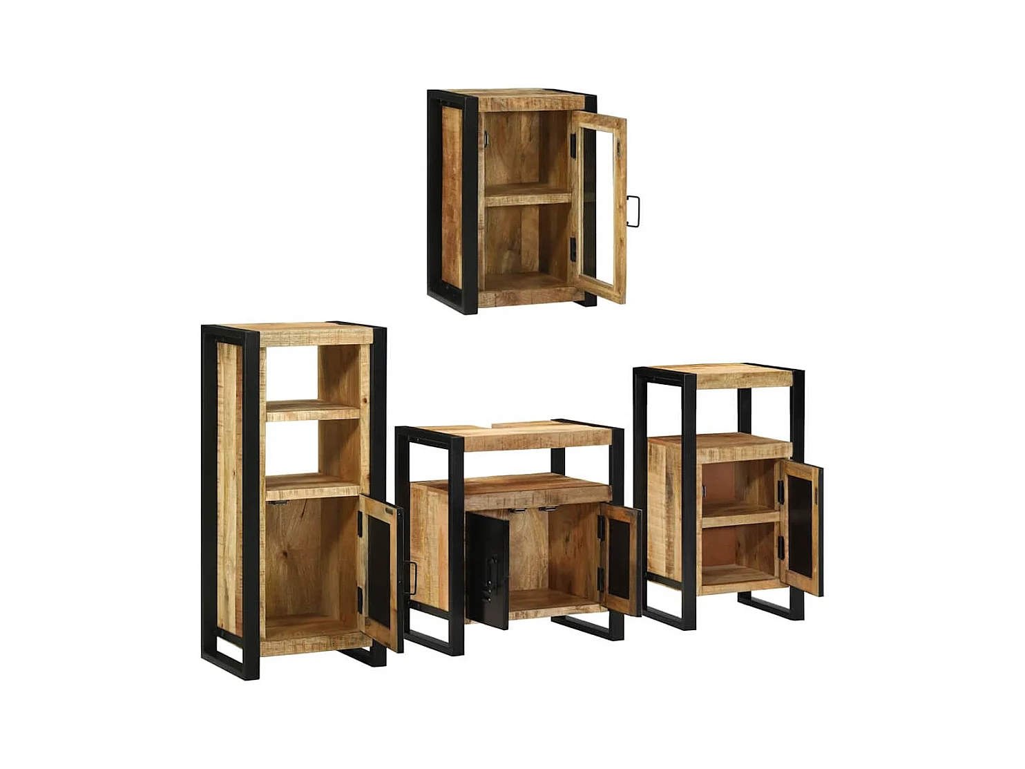 Set di mobili da bagno a parete 4 pezzi