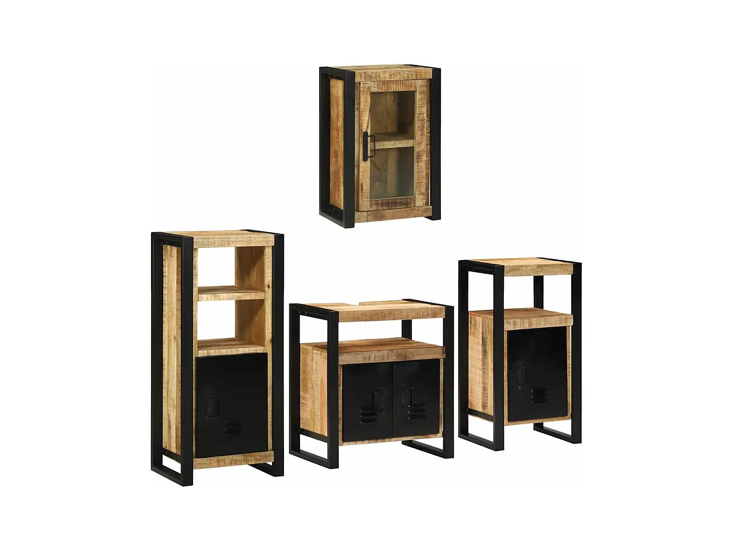 Ensemble de mobilier de salle de bain Montage mural 4 pcs