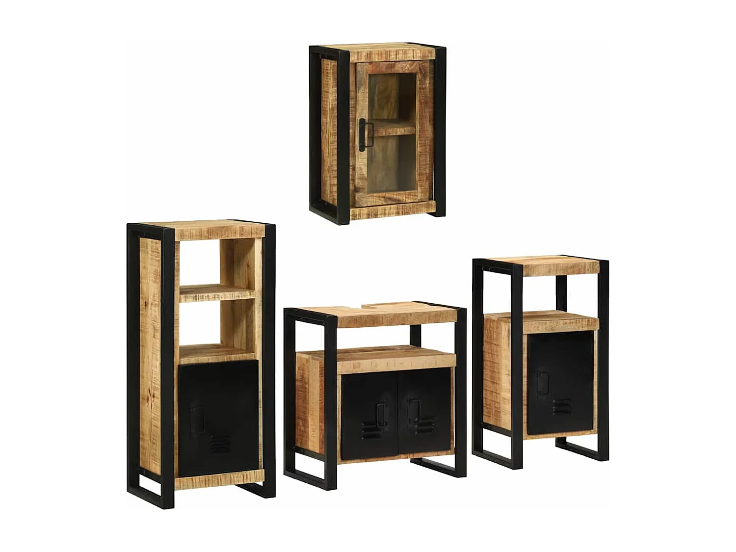 Badkamermeubelset Wandmontage 4 stuks