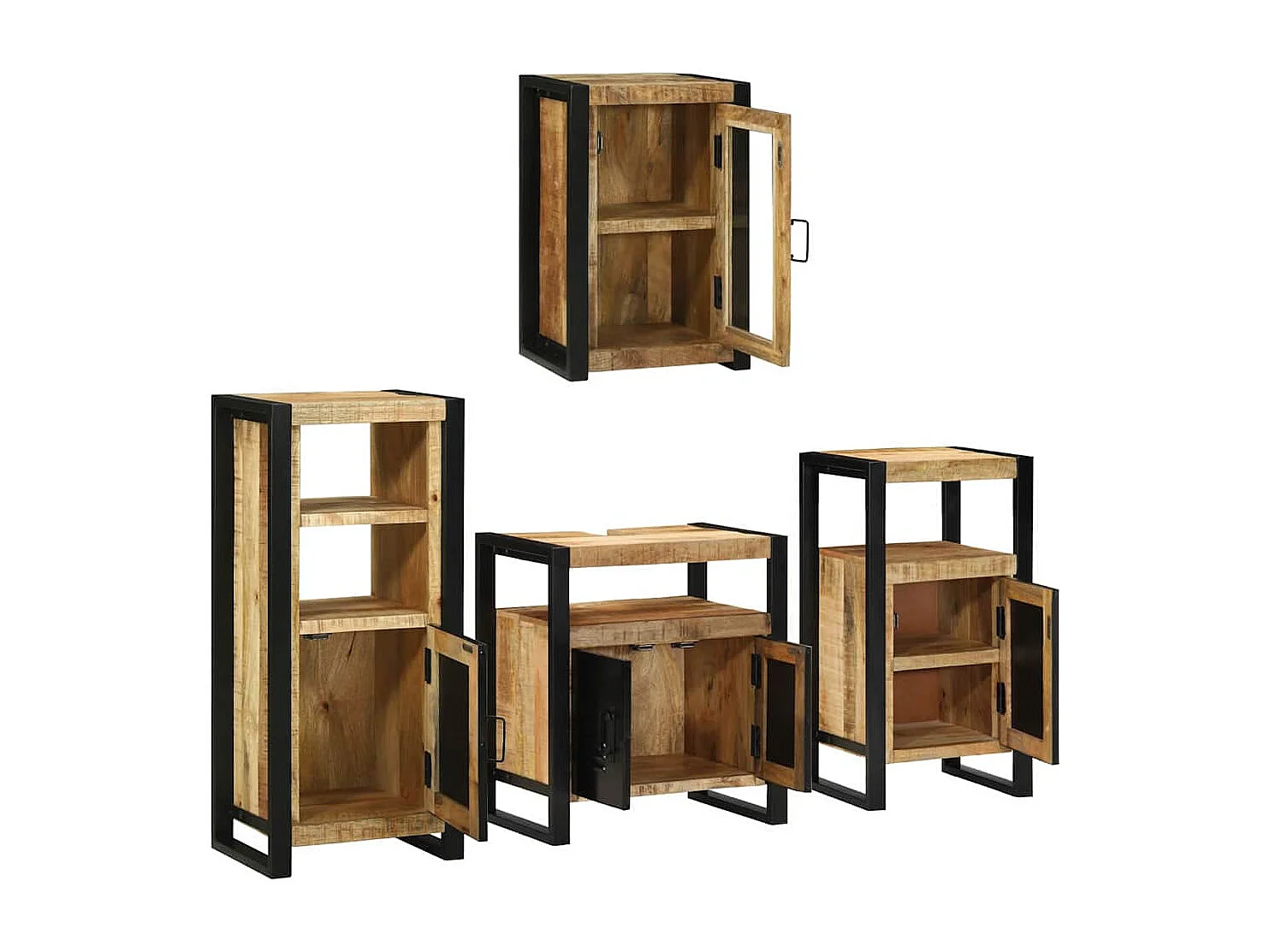 Badkamermeubelset Wandmontage 4 stuks