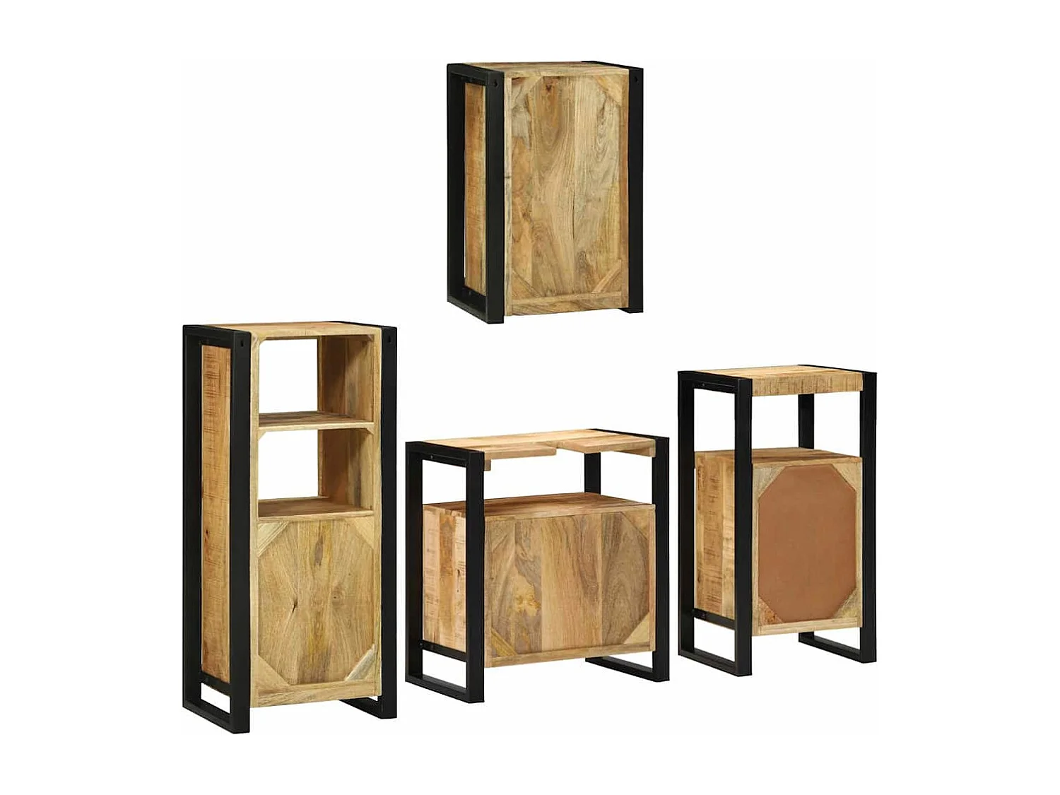 Badkamermeubelset Wandmontage 4 stuks