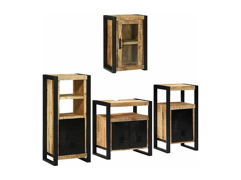 Ensemble de mobilier de salle de bain Montage mural 4 pcs