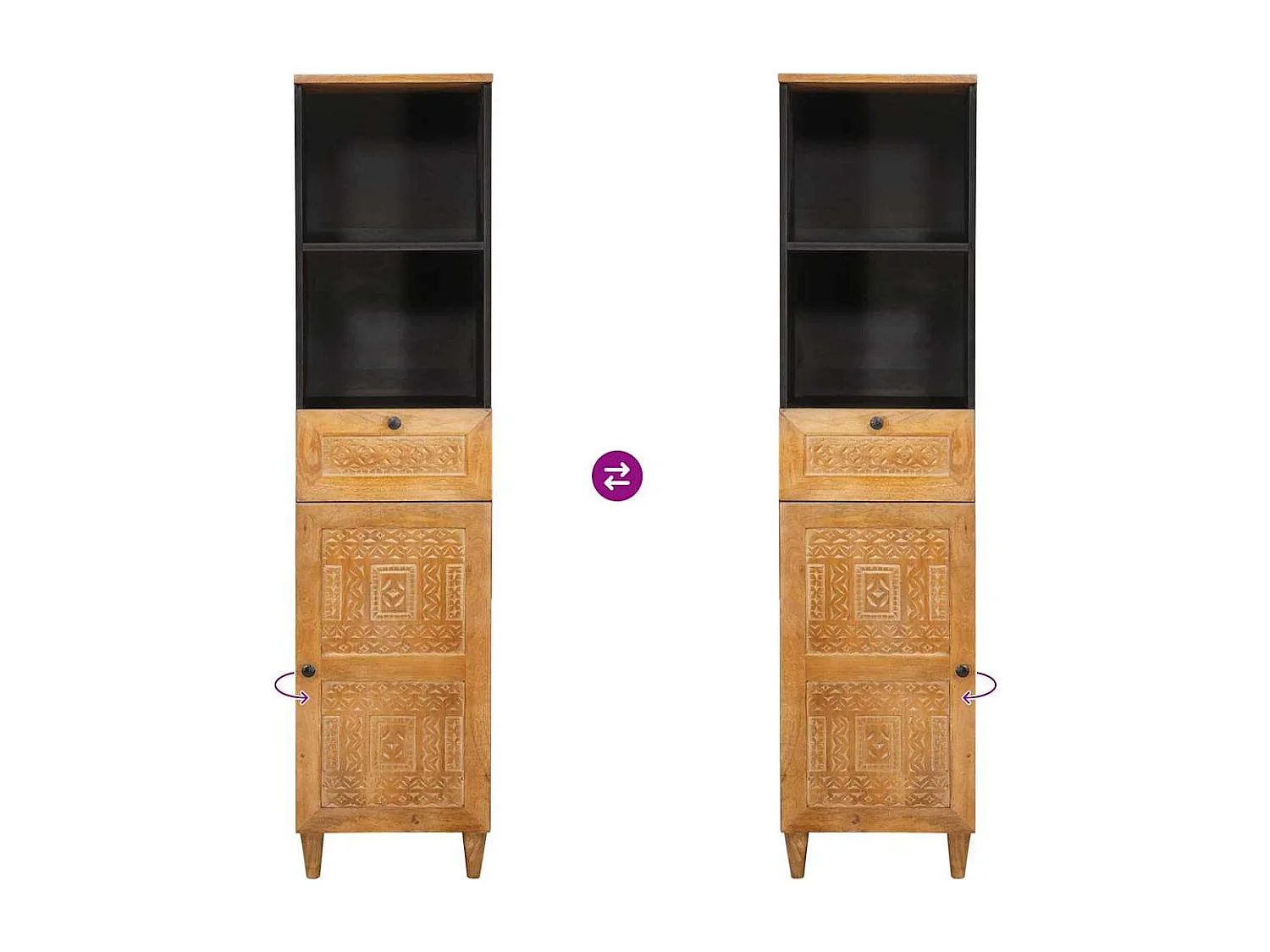 Cabinet de salle de bain Marron clair 38 x 33.5 x 160 cm