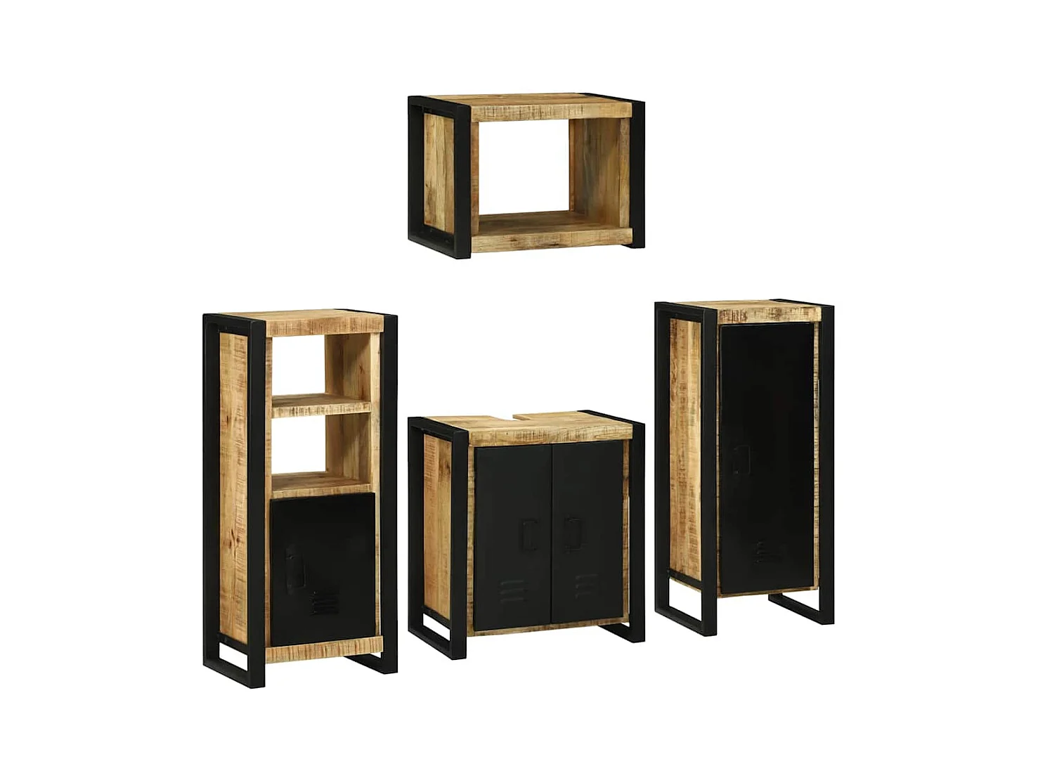 Set di mobili da bagno a parete 4 pezzi