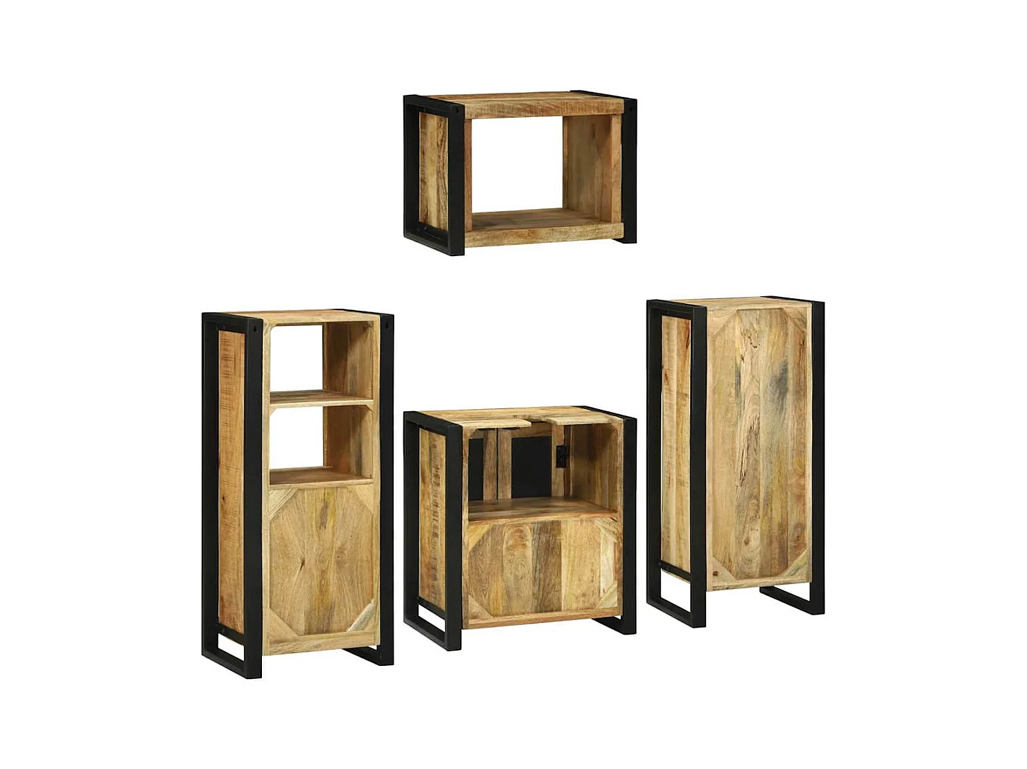 Set di mobili da bagno a parete 4 pezzi