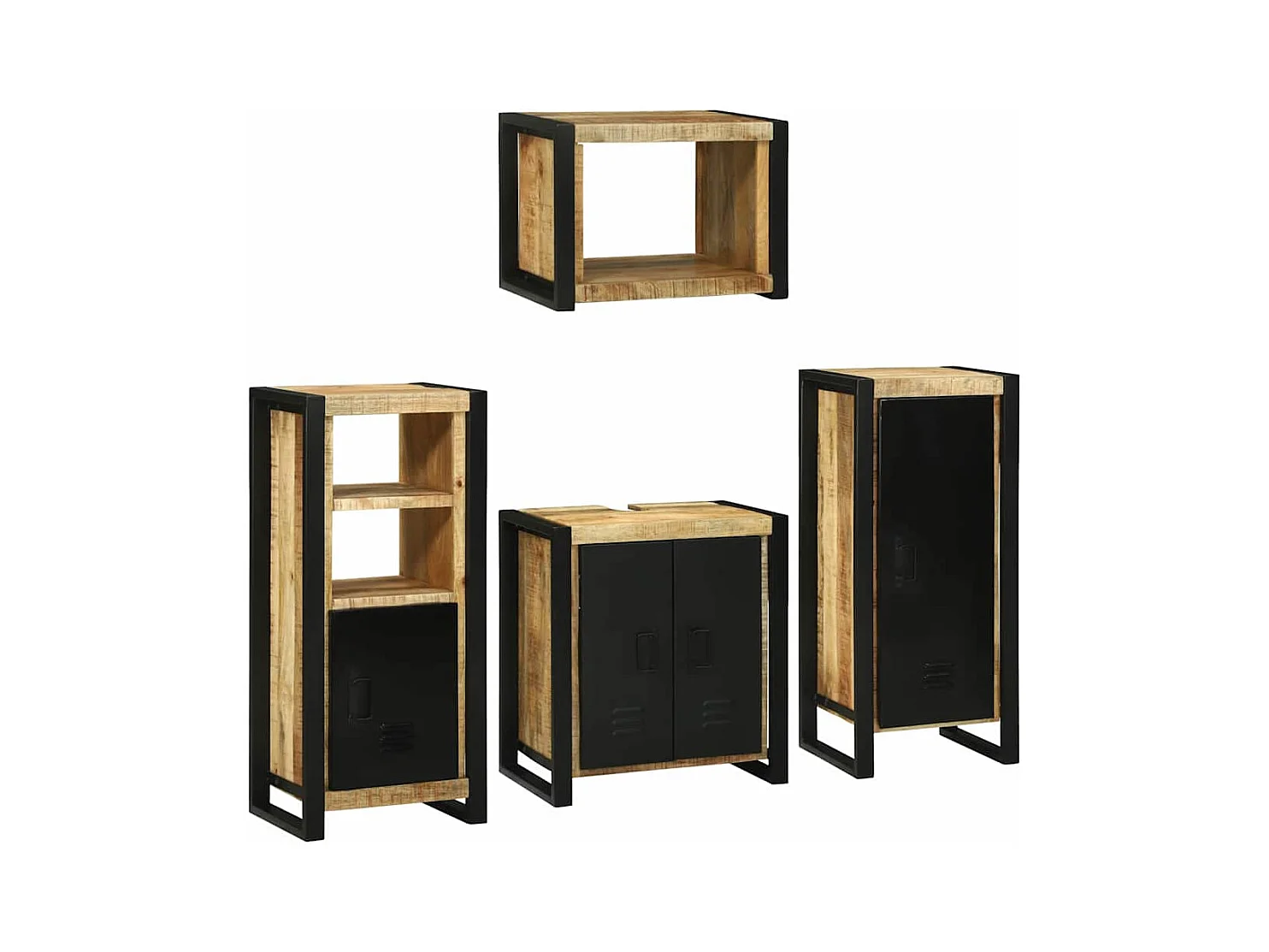 Ensemble de mobilier de salle de bain Montage mural 4 pcs