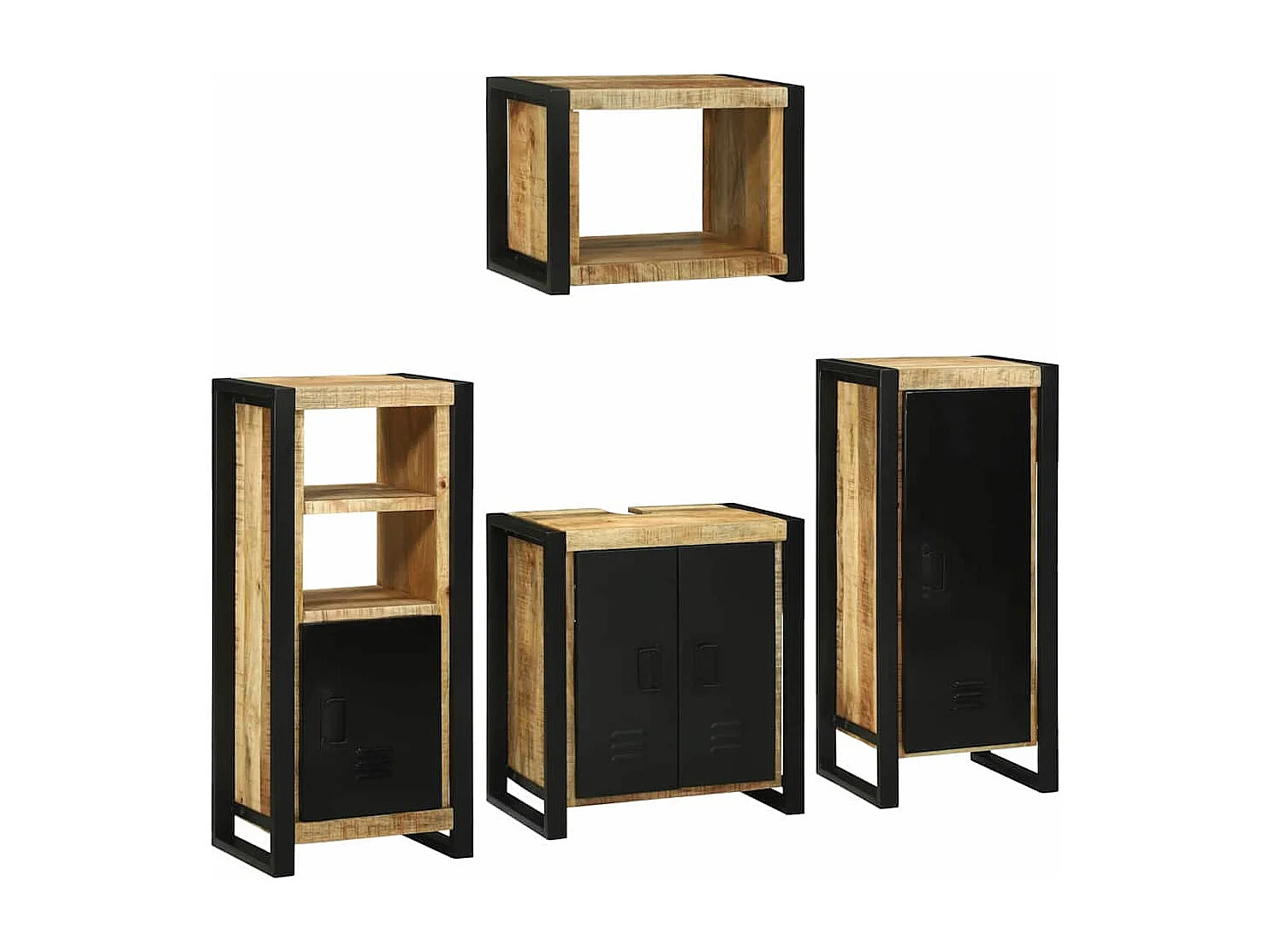 Badezimmermöbel-Set zur Wandmontage 4-teilig