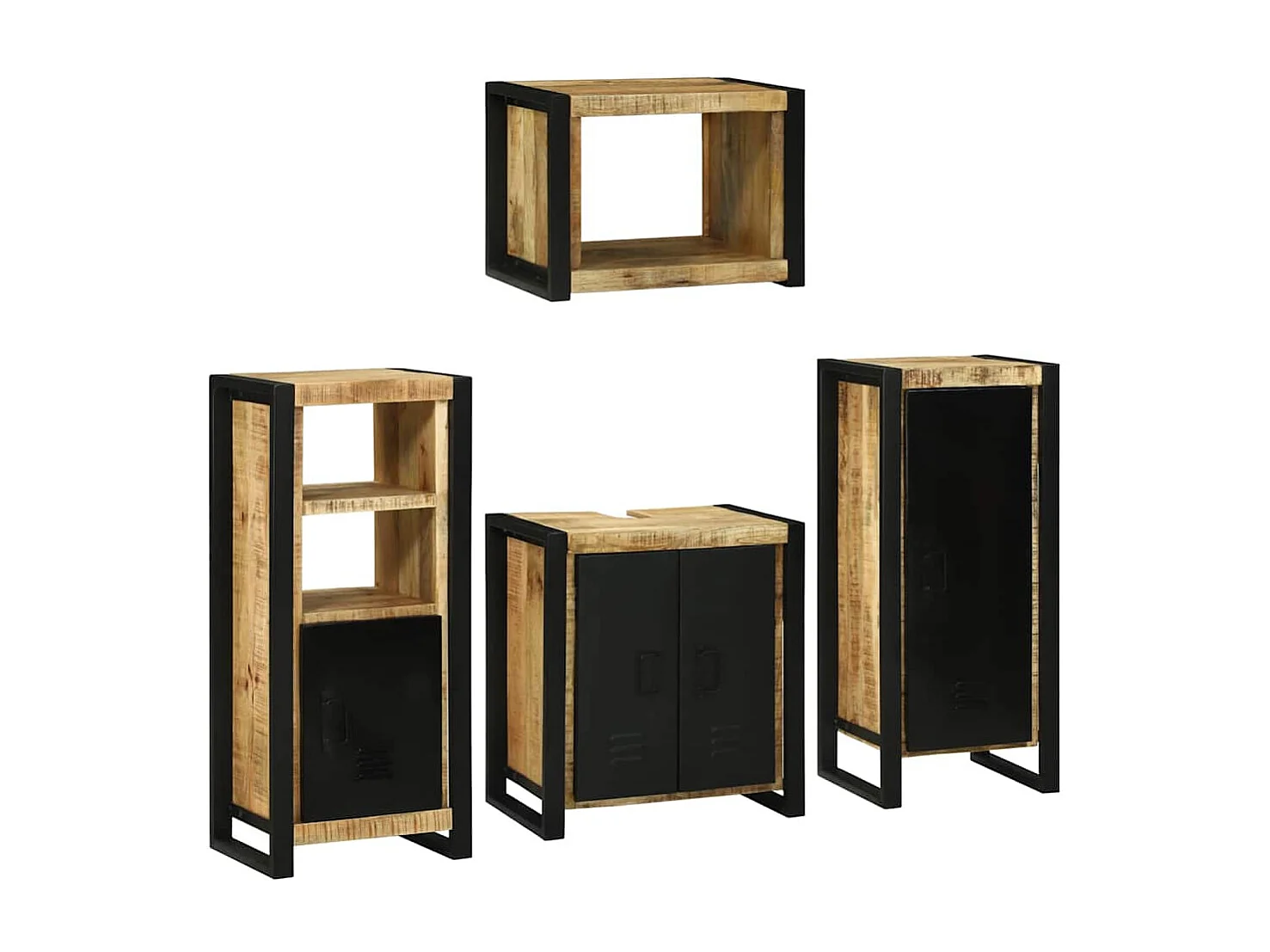 Ensemble de mobilier de salle de bain Montage mural 4 pcs