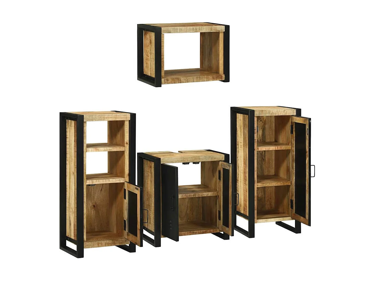 Badezimmermöbel-Set zur Wandmontage 4-teilig