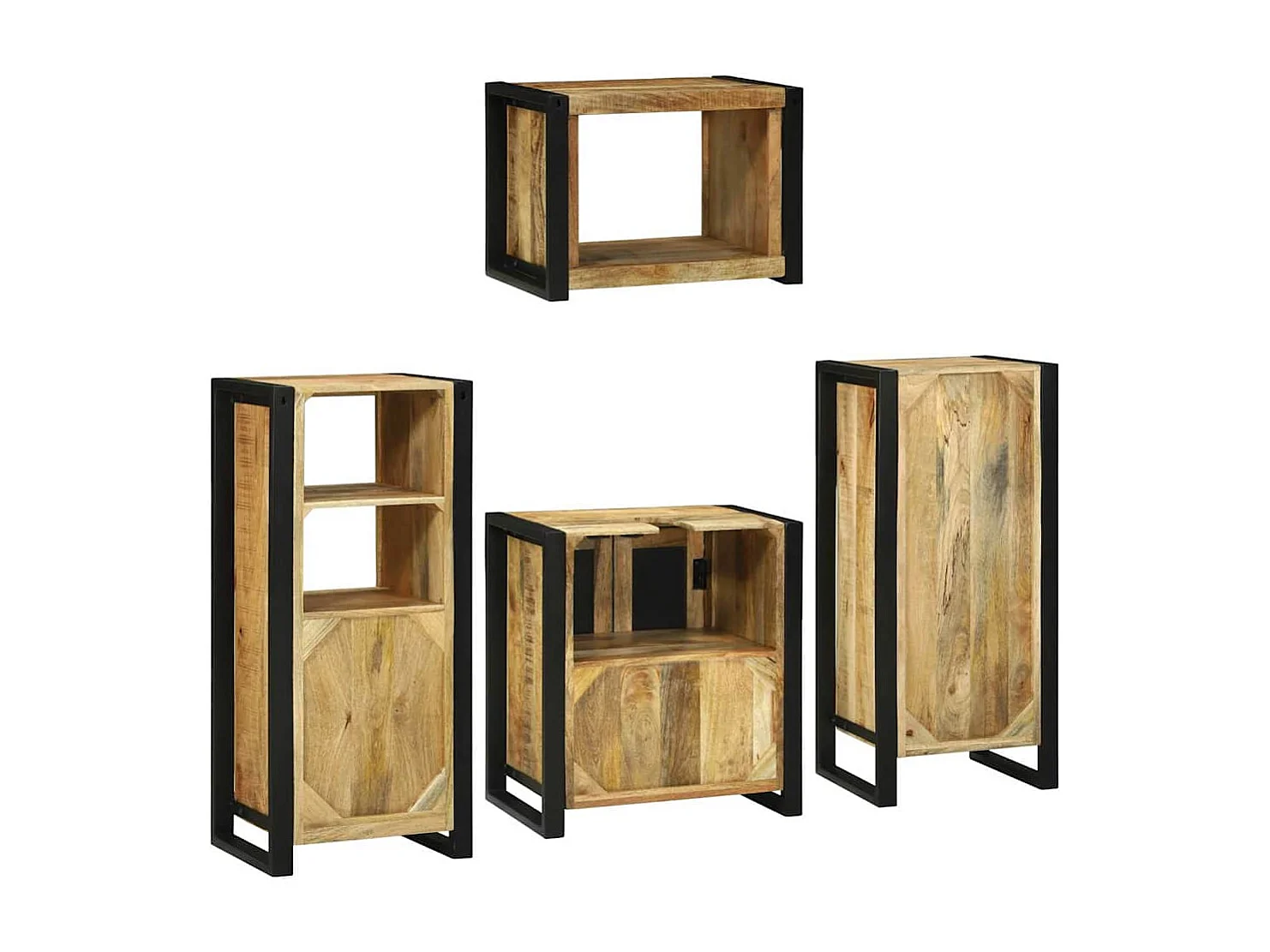 Badezimmermöbel-Set zur Wandmontage 4-teilig