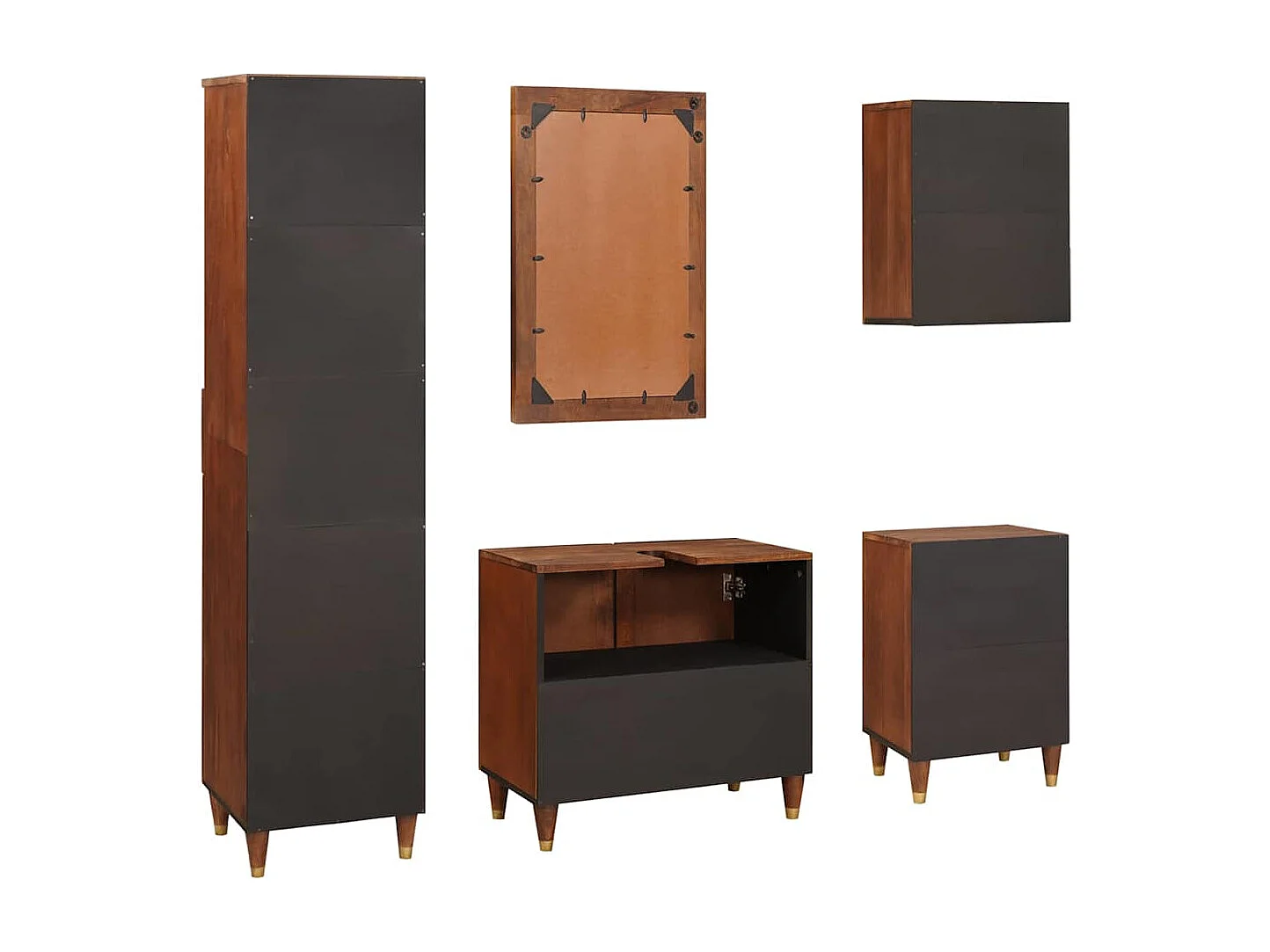 Mobilier de salle de bain avec tiroir 5 pcs 38 x 33 x 160 cm