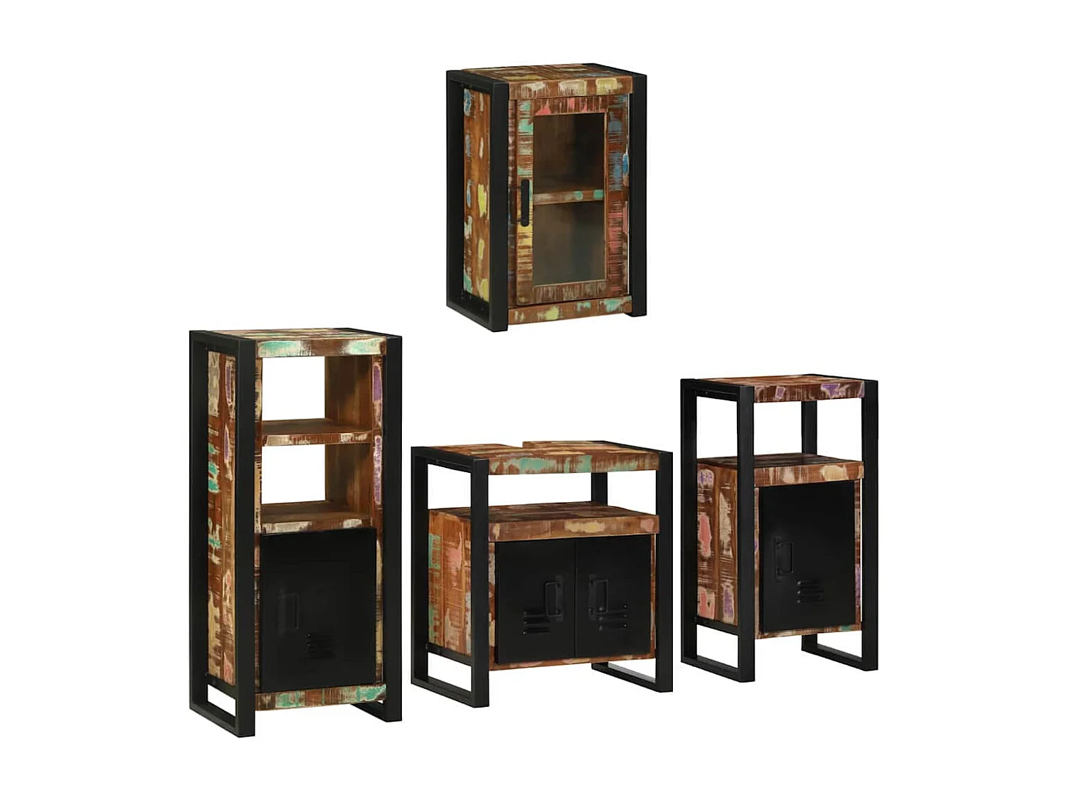 Set di mobili da bagno a parete 4 pezzi