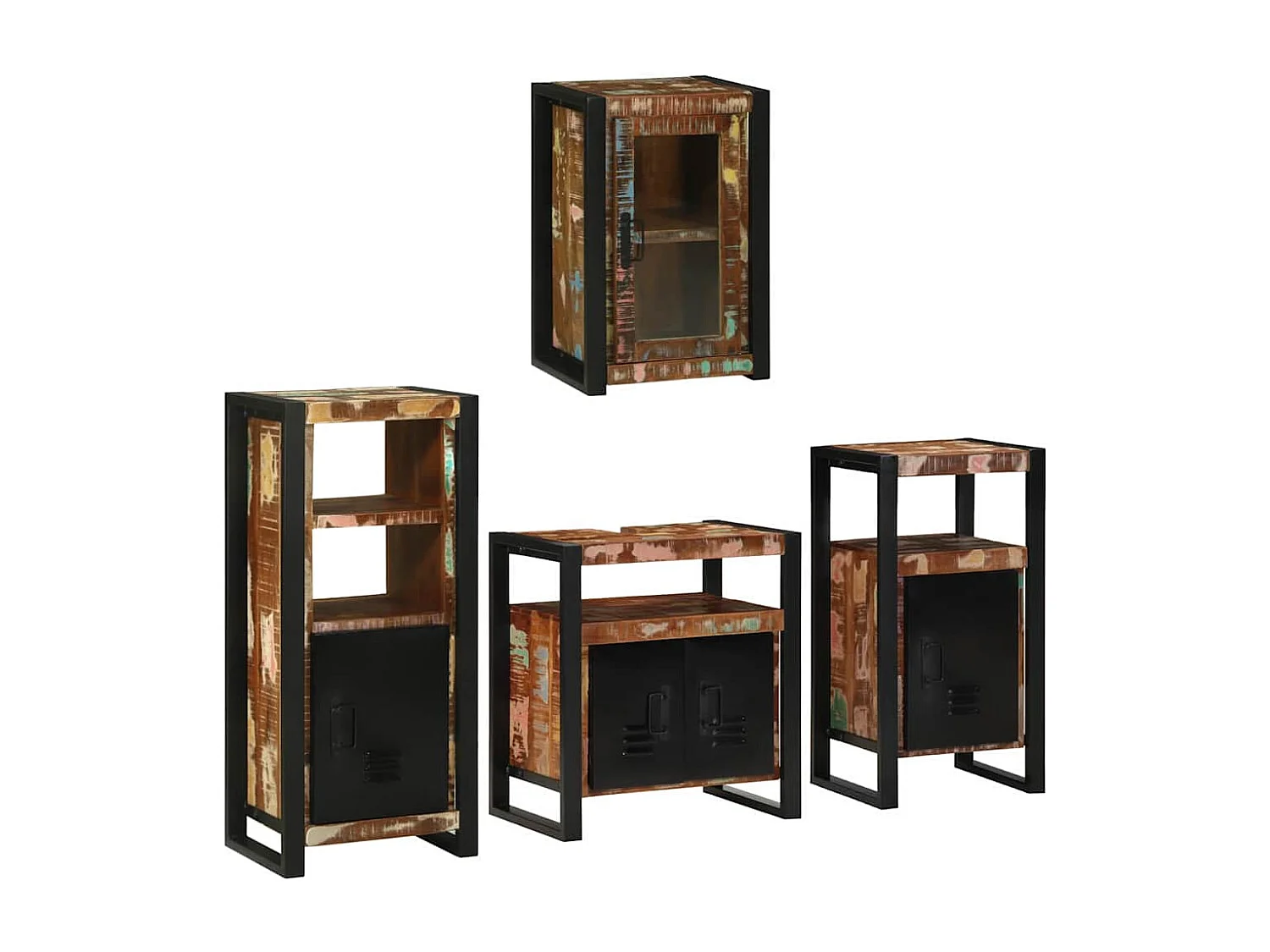 Set di mobili da bagno a parete 4 pezzi