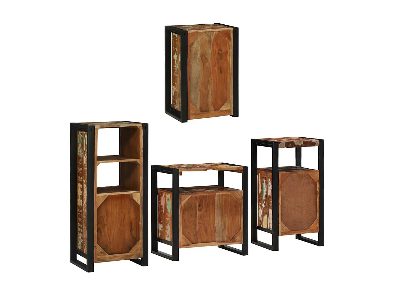 Set di mobili da bagno a parete 4 pezzi