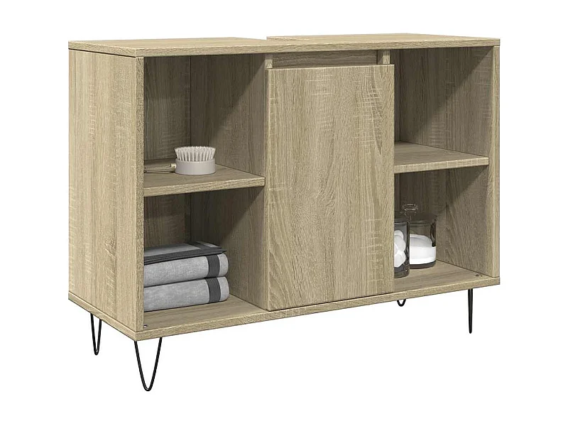 Sonoma eiken badkamerkast 80x33x60cm bewerkt hout