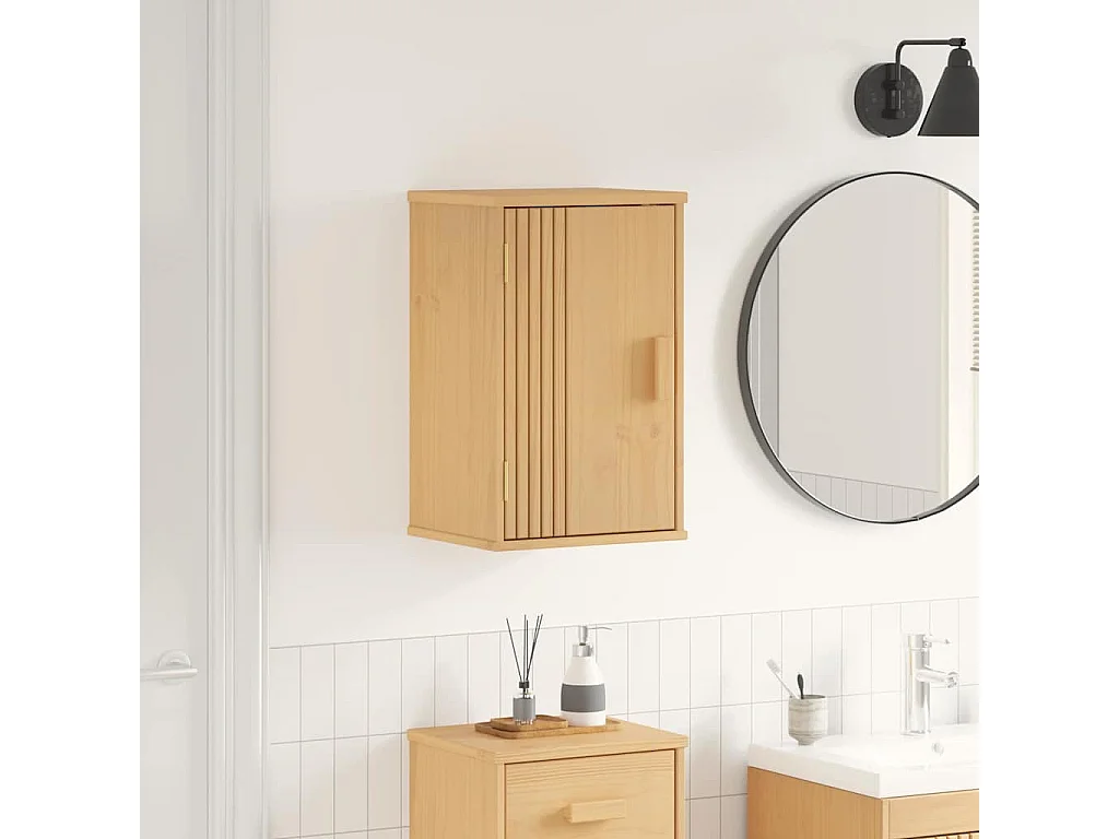 Cabinet de salle de bain avec étagère Marron 35 x 30 x 55 cm