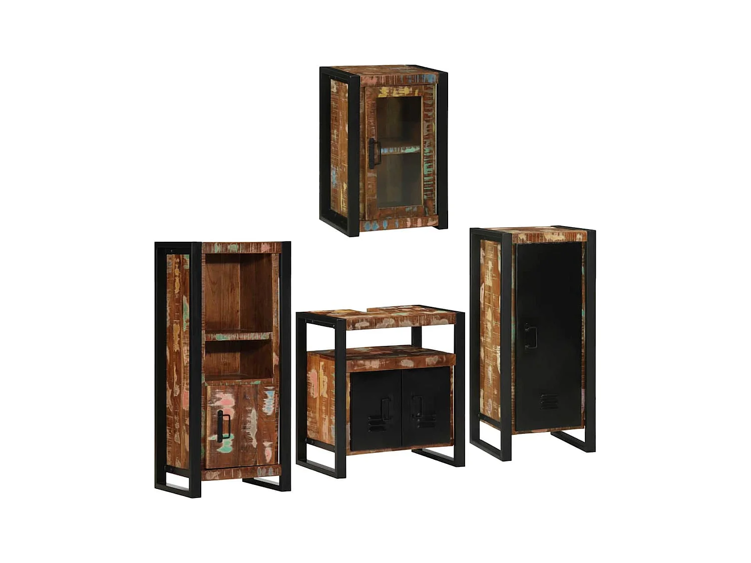 Set di mobili da bagno a parete 4 pezzi