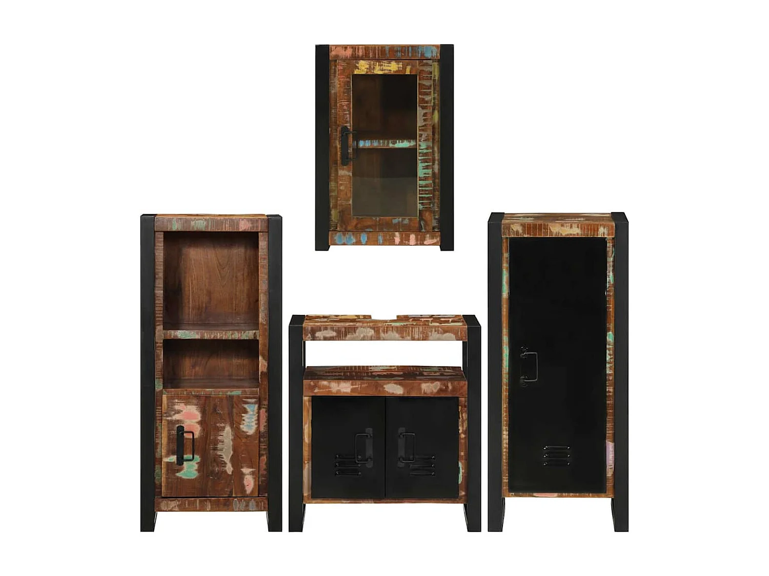 Set di mobili da bagno a parete 4 pezzi