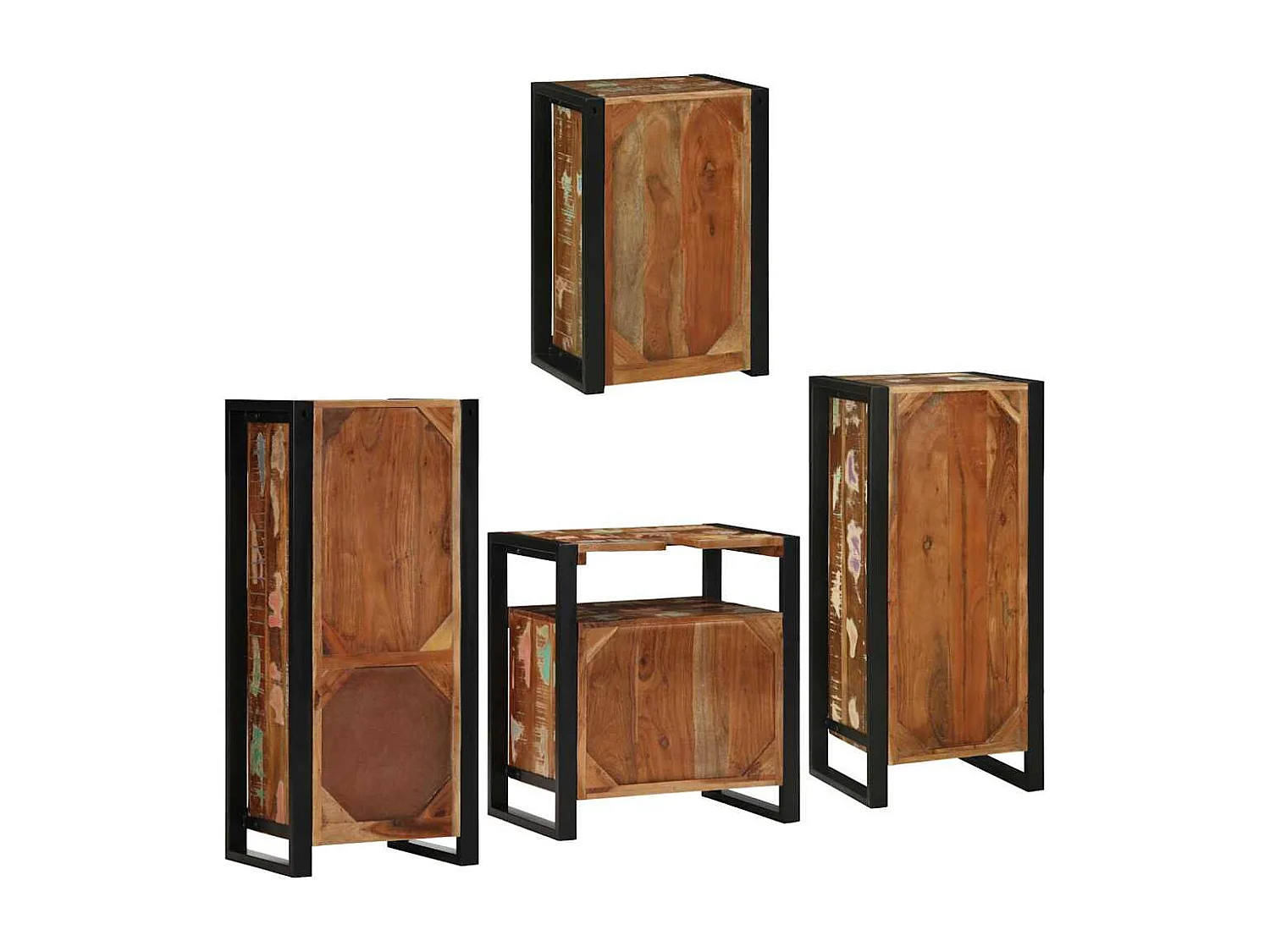 Set di mobili da bagno a parete 4 pezzi