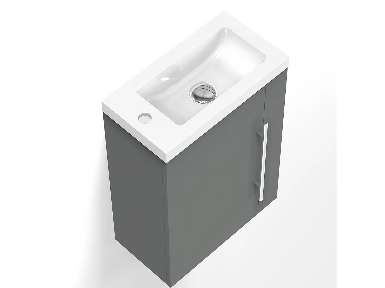 AICA Ensemble meuble Salle de Bain 44x23x60cm avec vasque + une porte, MDF, Anthracite