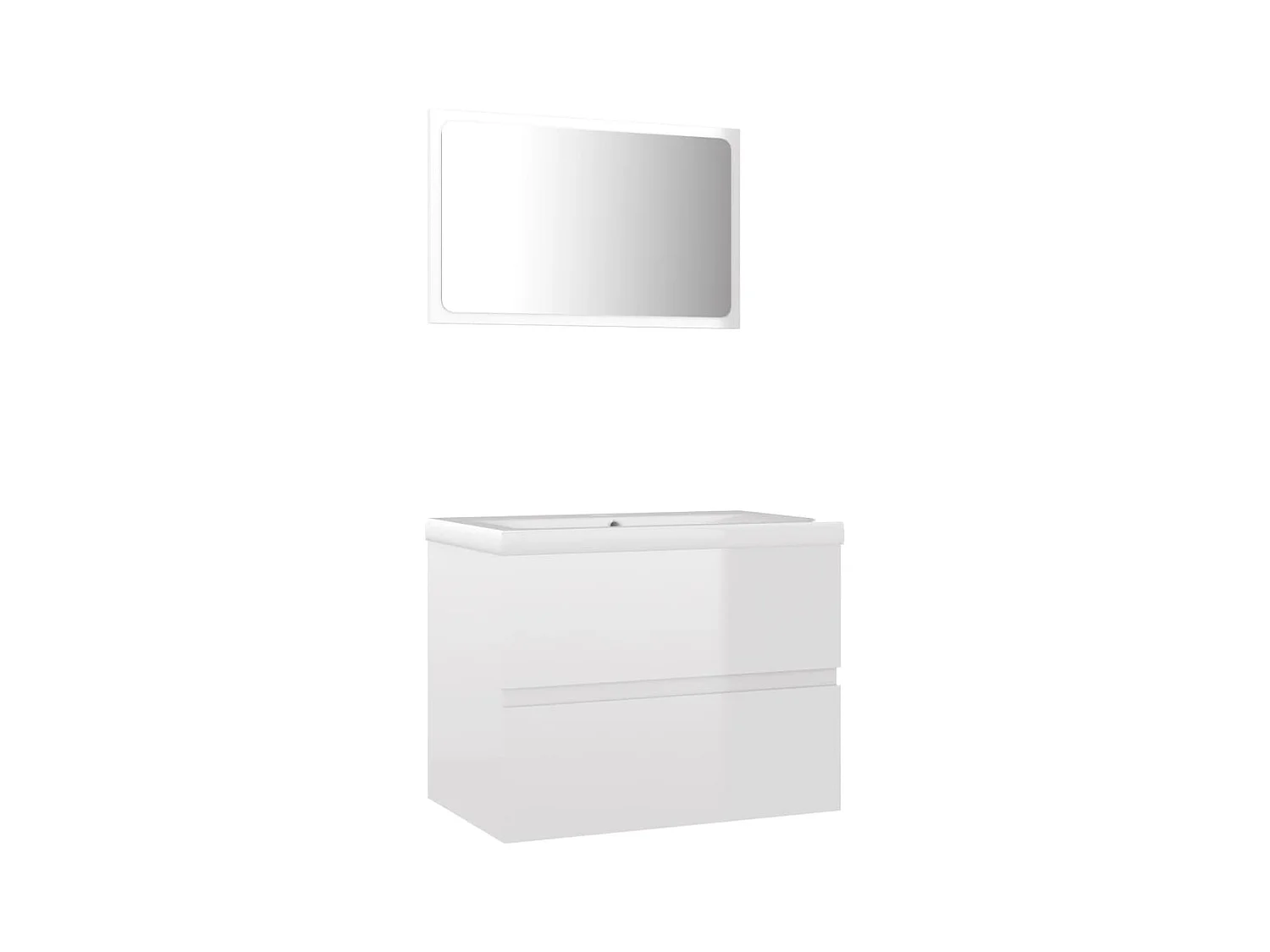 Ensemble de meubles de bain blanc brillant bois d'ingénierie