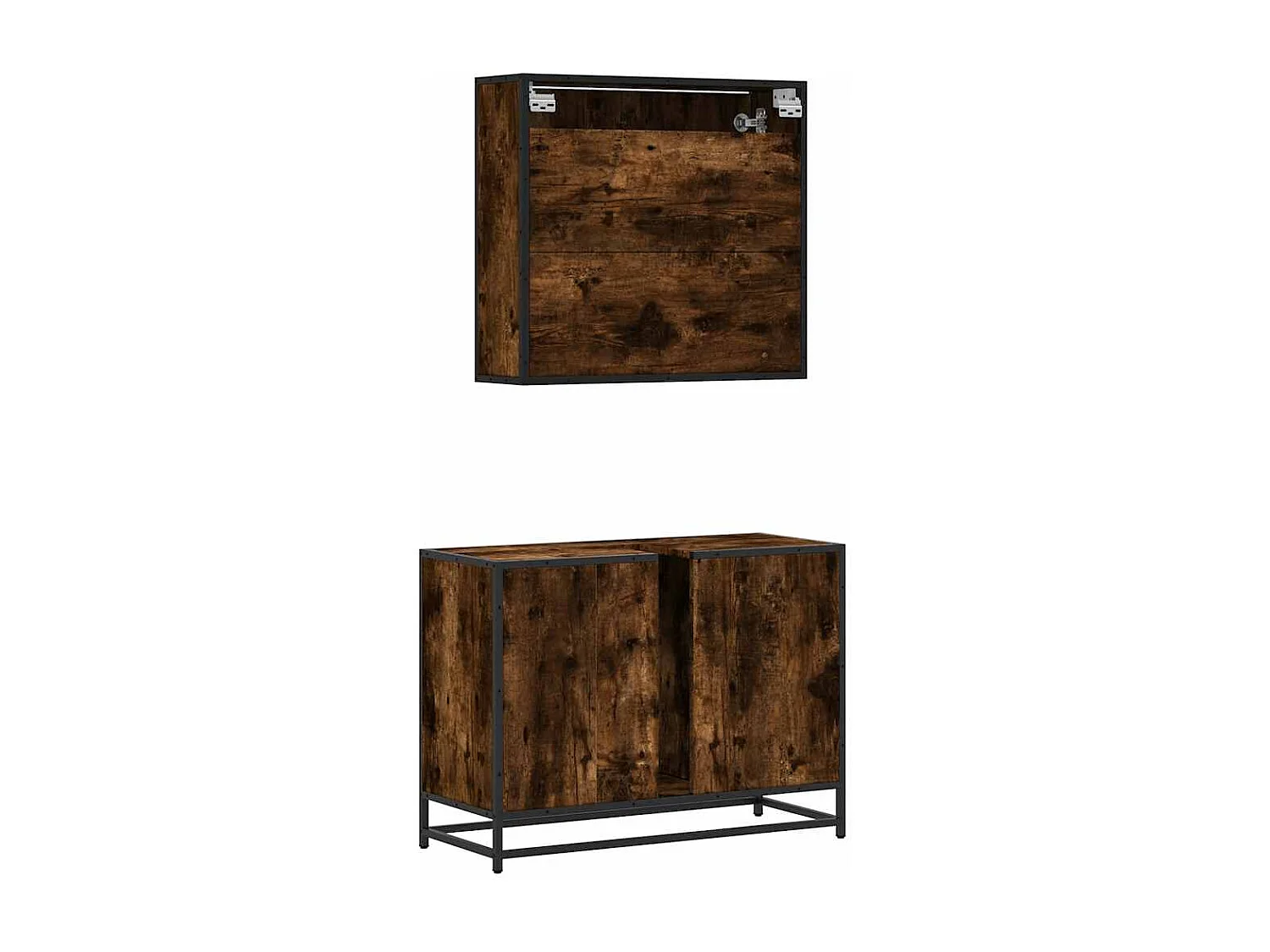 Ensemble de meubles de salle de bain 2 pcs Chêne fumé