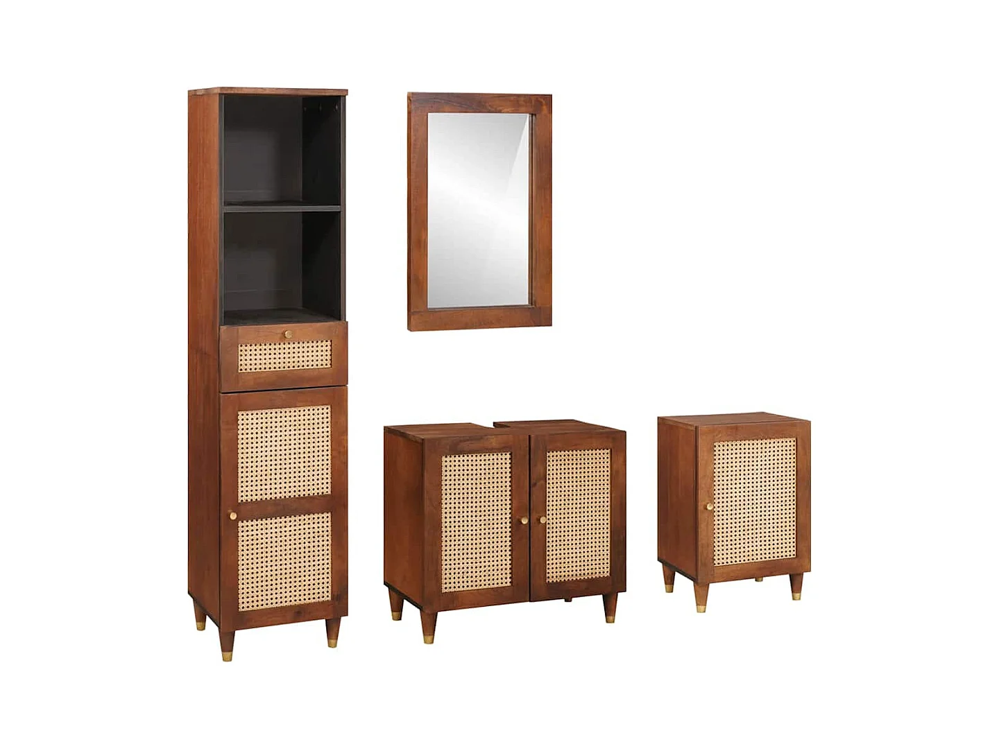 Mobilier de salle de bain avec tiroir 4 pcs 38 x 33 x 160 cm