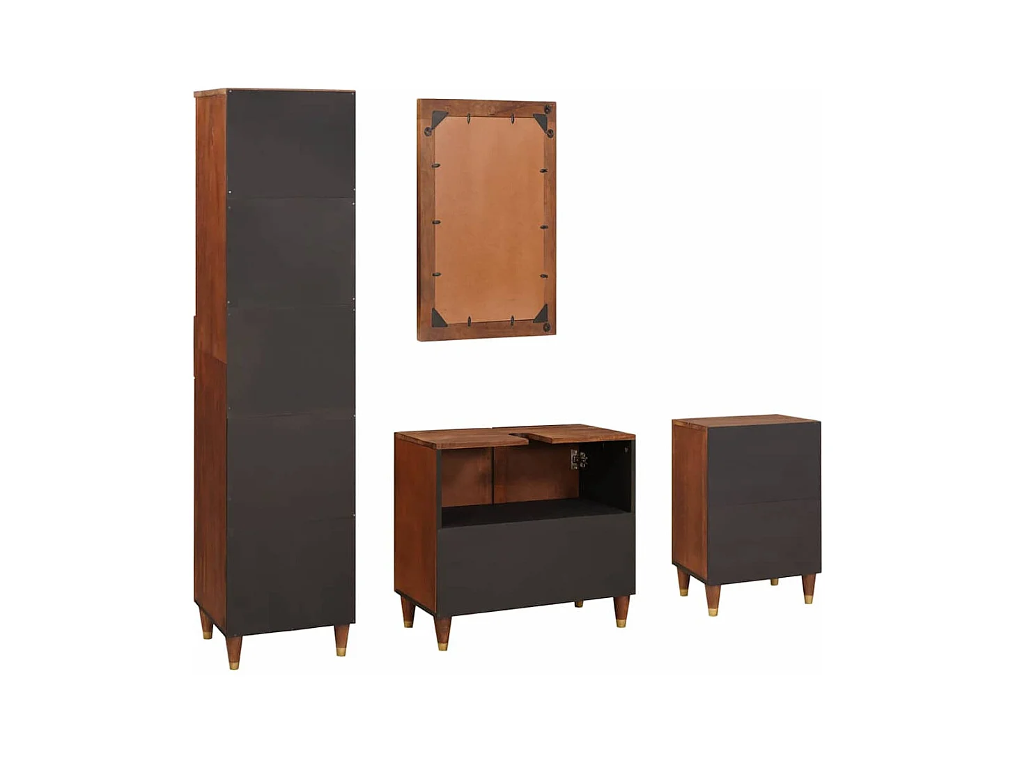 Mobilier de salle de bain avec tiroir 4 pcs 38 x 33 x 160 cm