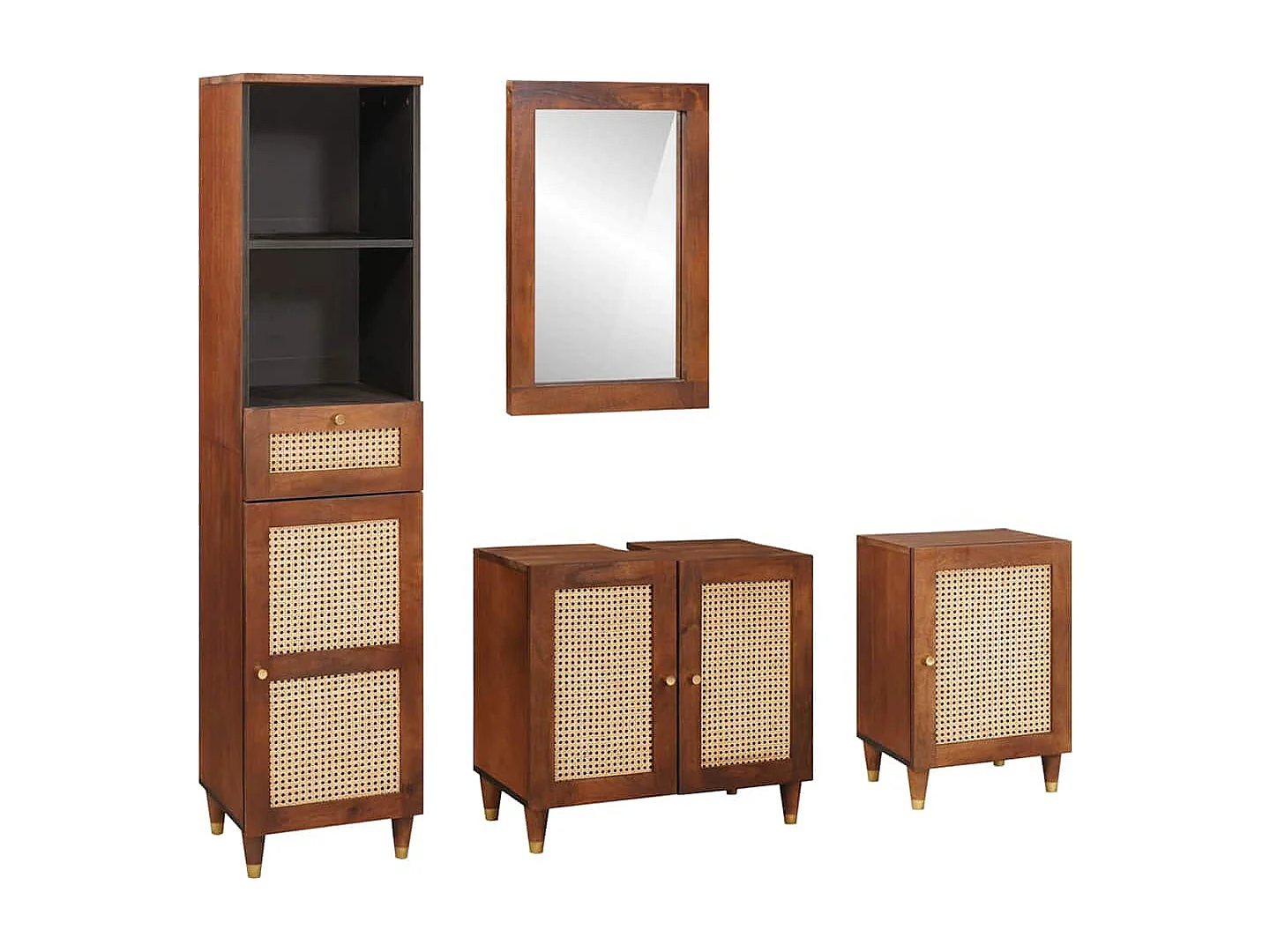 Mobilier de salle de bain avec tiroir 4 pcs 38 x 33 x 160 cm