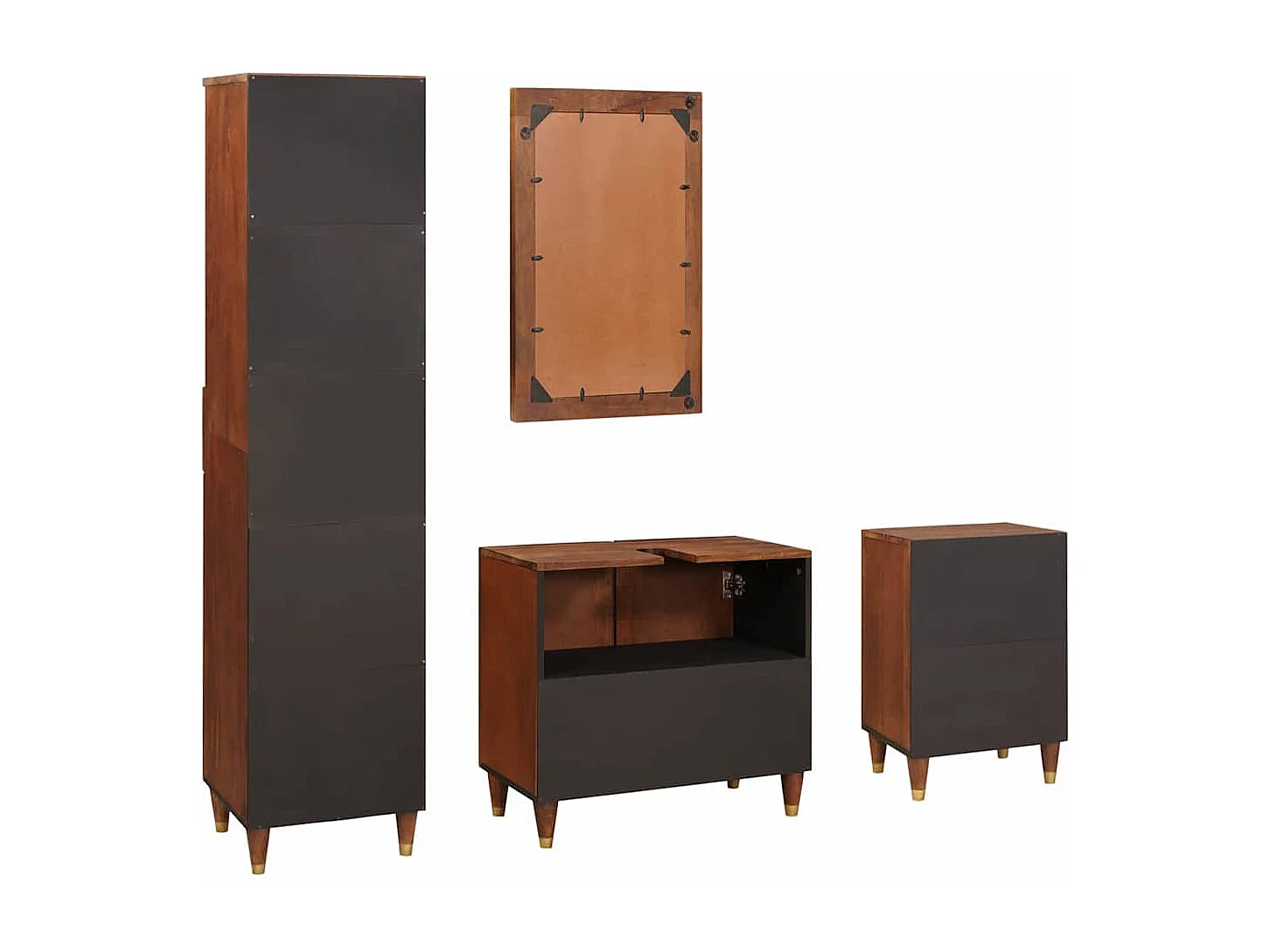 Mobilier de salle de bain avec tiroir 4 pcs 38 x 33 x 160 cm