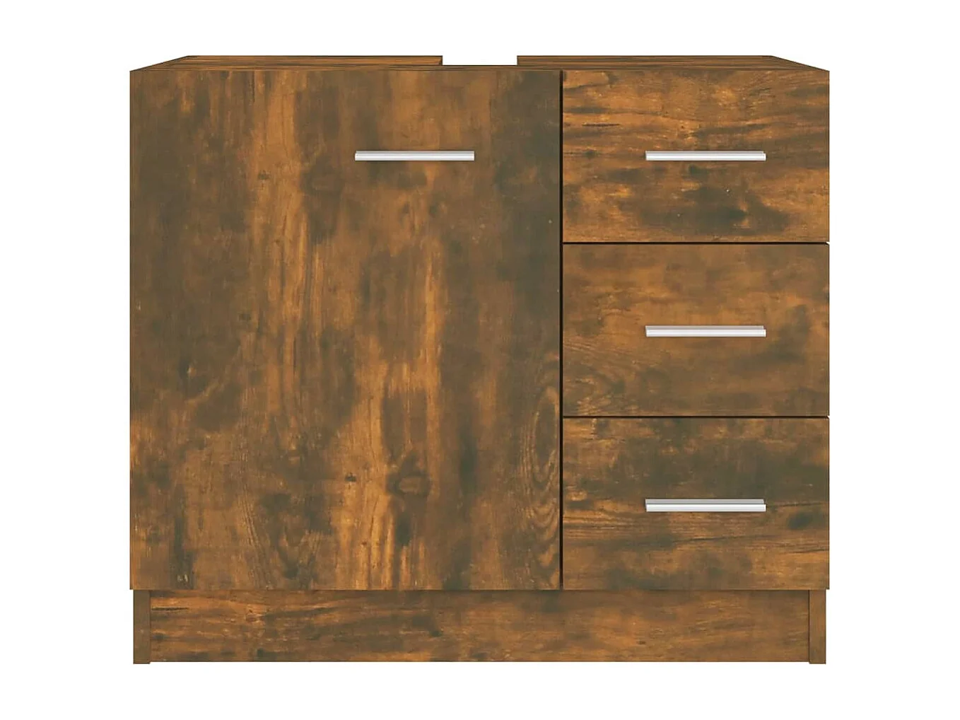 Mueble de lavabo de roble ahumado 63x30x54 cm Madera de ingeniería